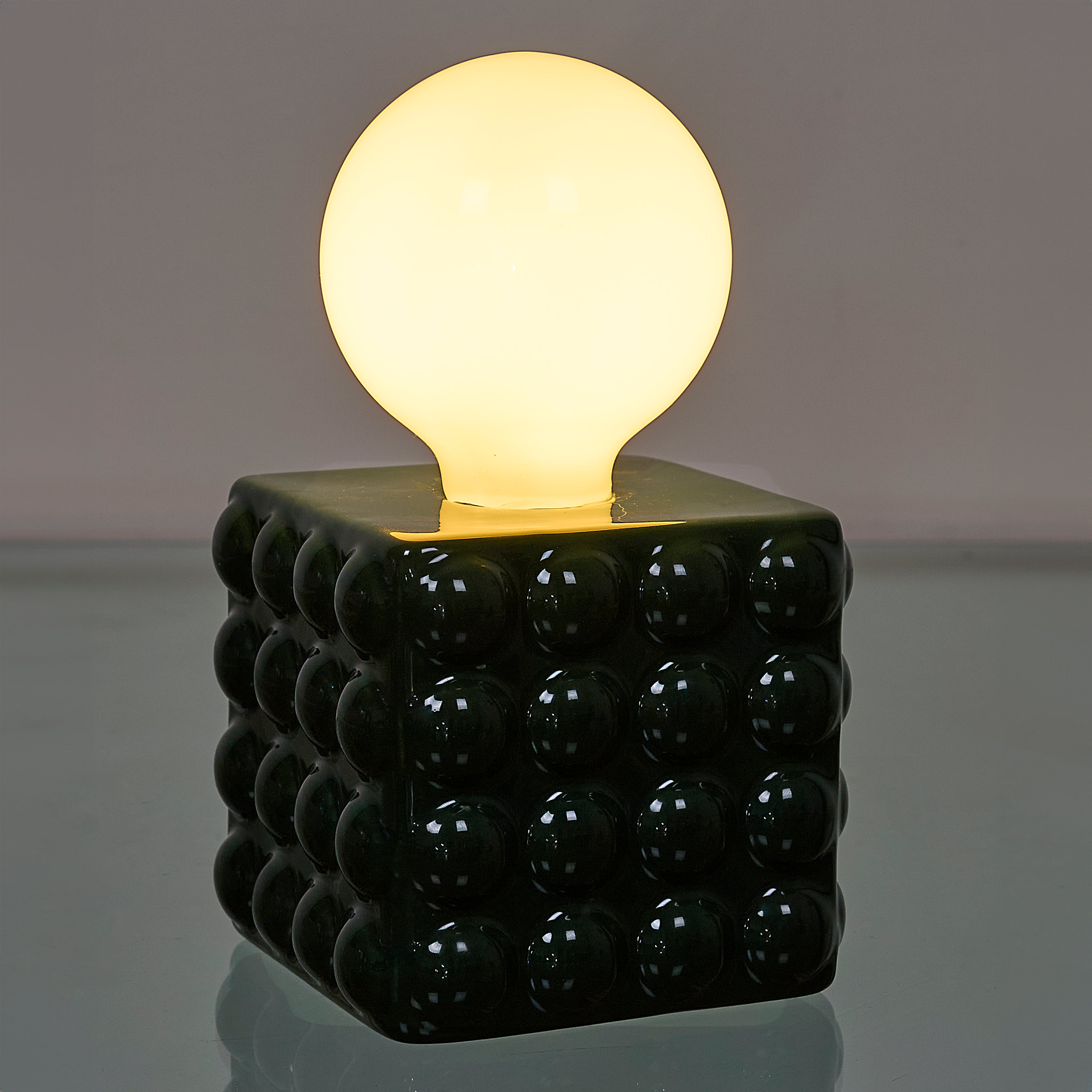 LAMPE CERAMIQUE VERT FORET A PILES