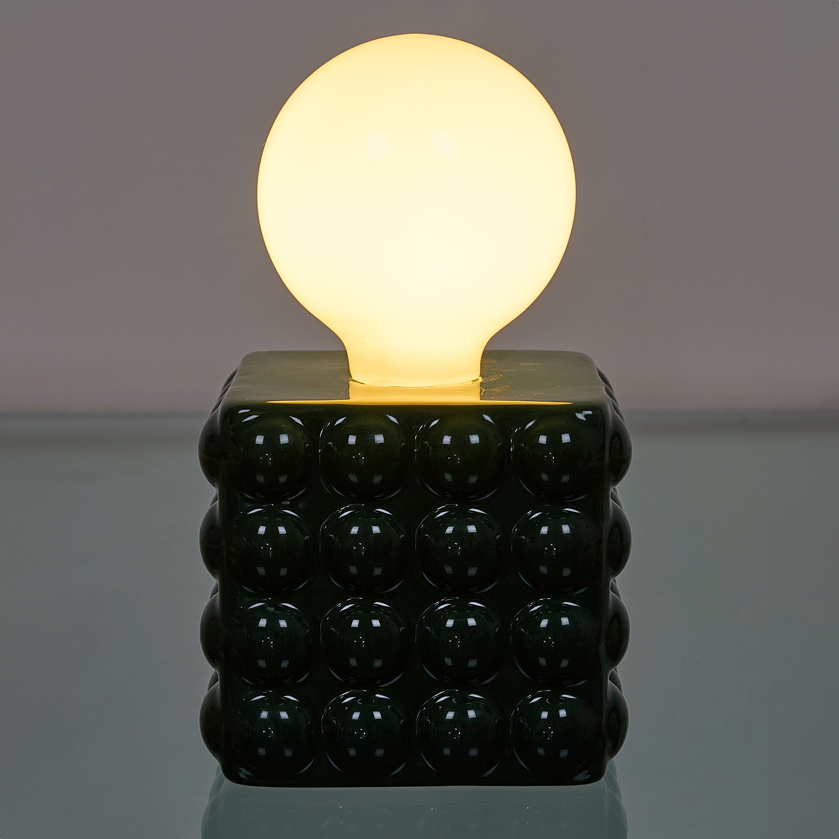 LAMPE CERAMIQUE VERT FORET A PILES