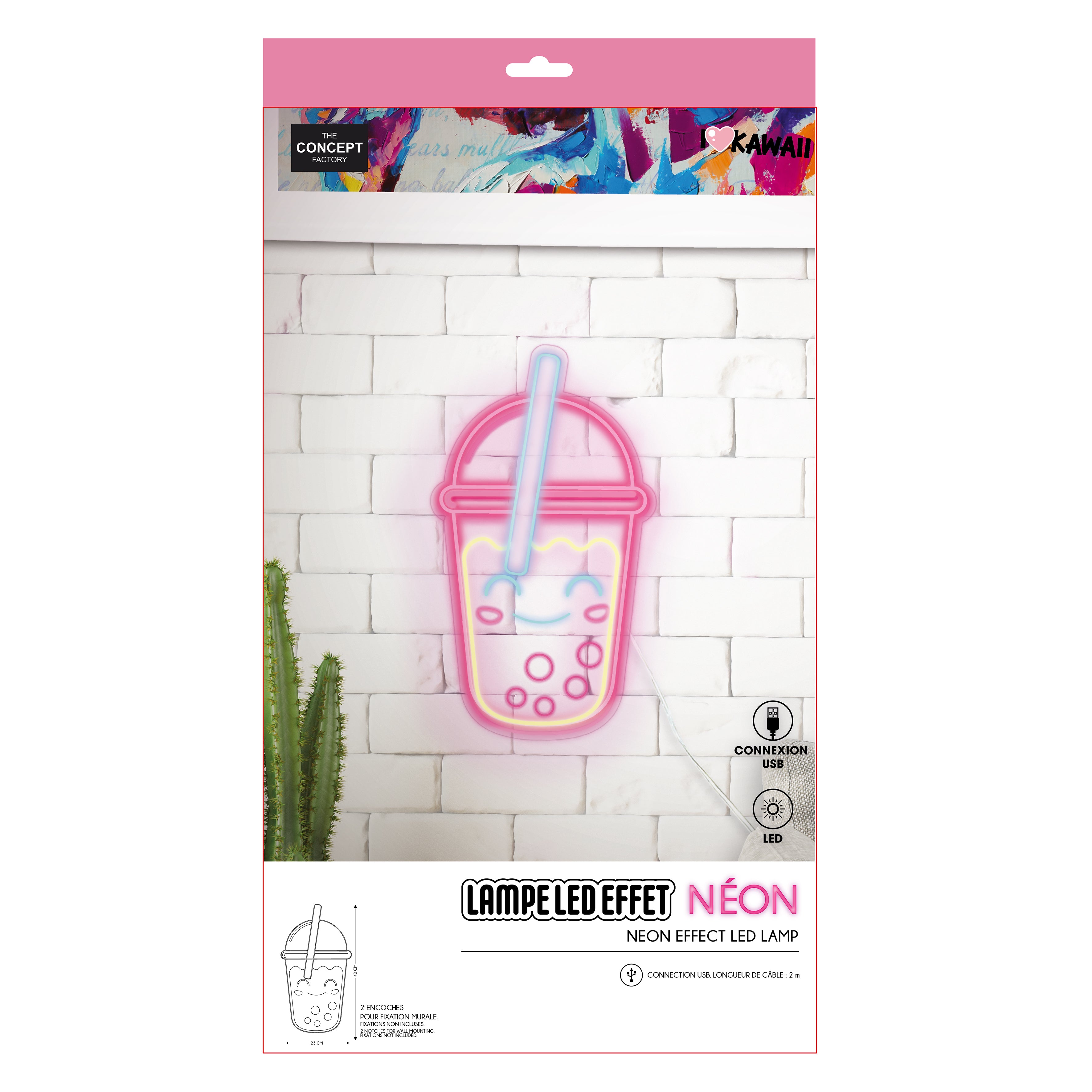 LAMPE KAWAI BUBBLE TEA EFFET NEON