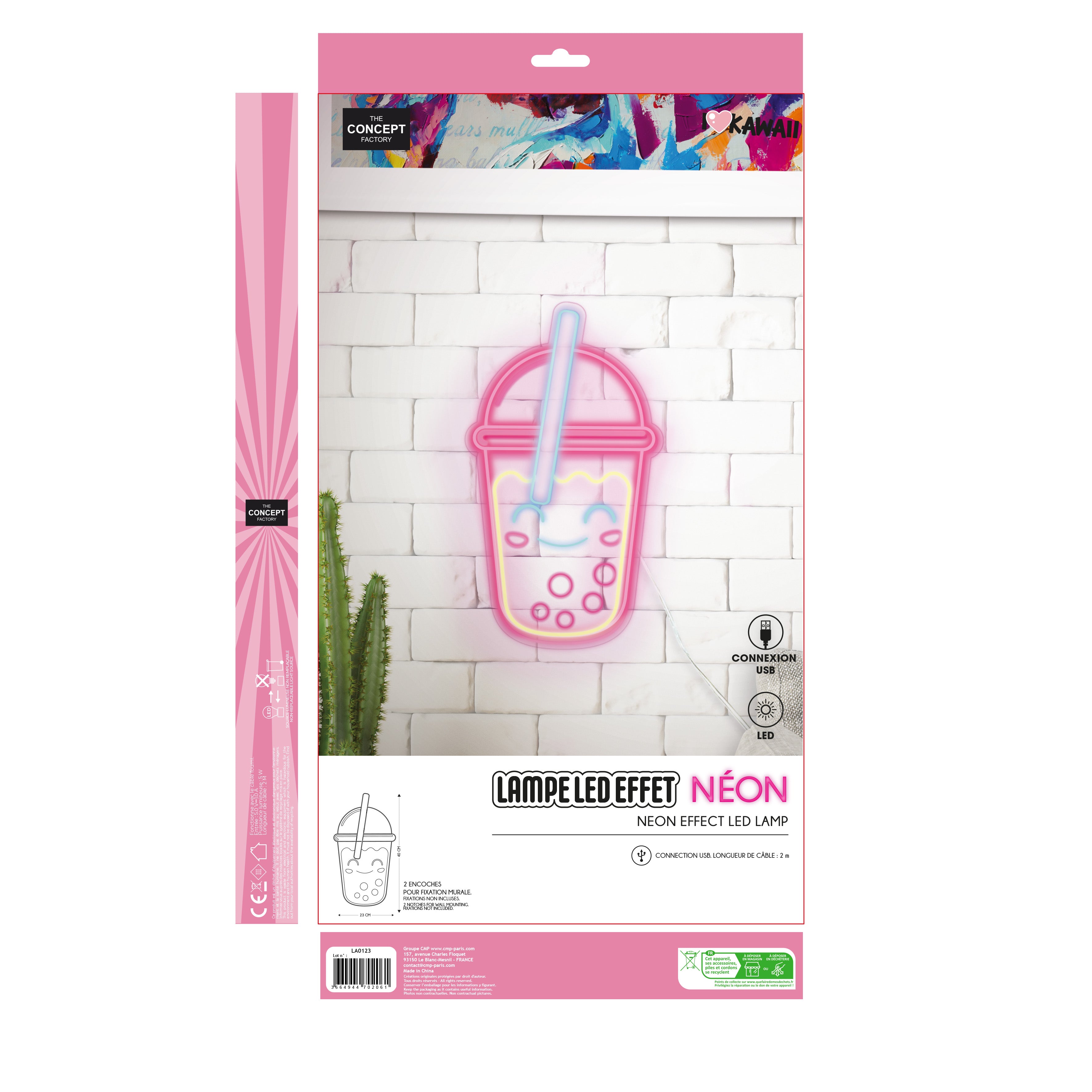 LAMPE KAWAI BUBBLE TEA EFFET NEON