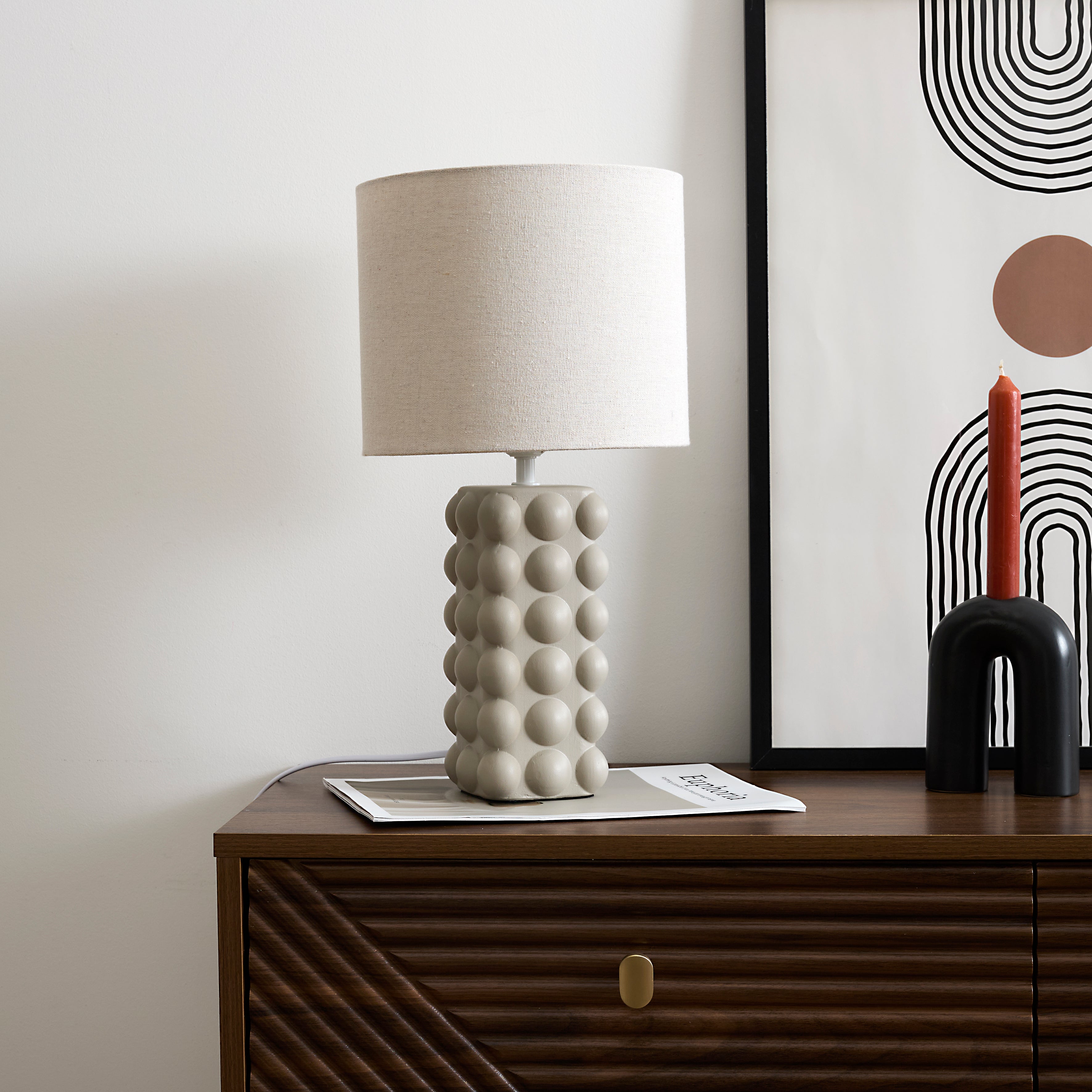 LAMPE CERAMIQUE TAUPE
