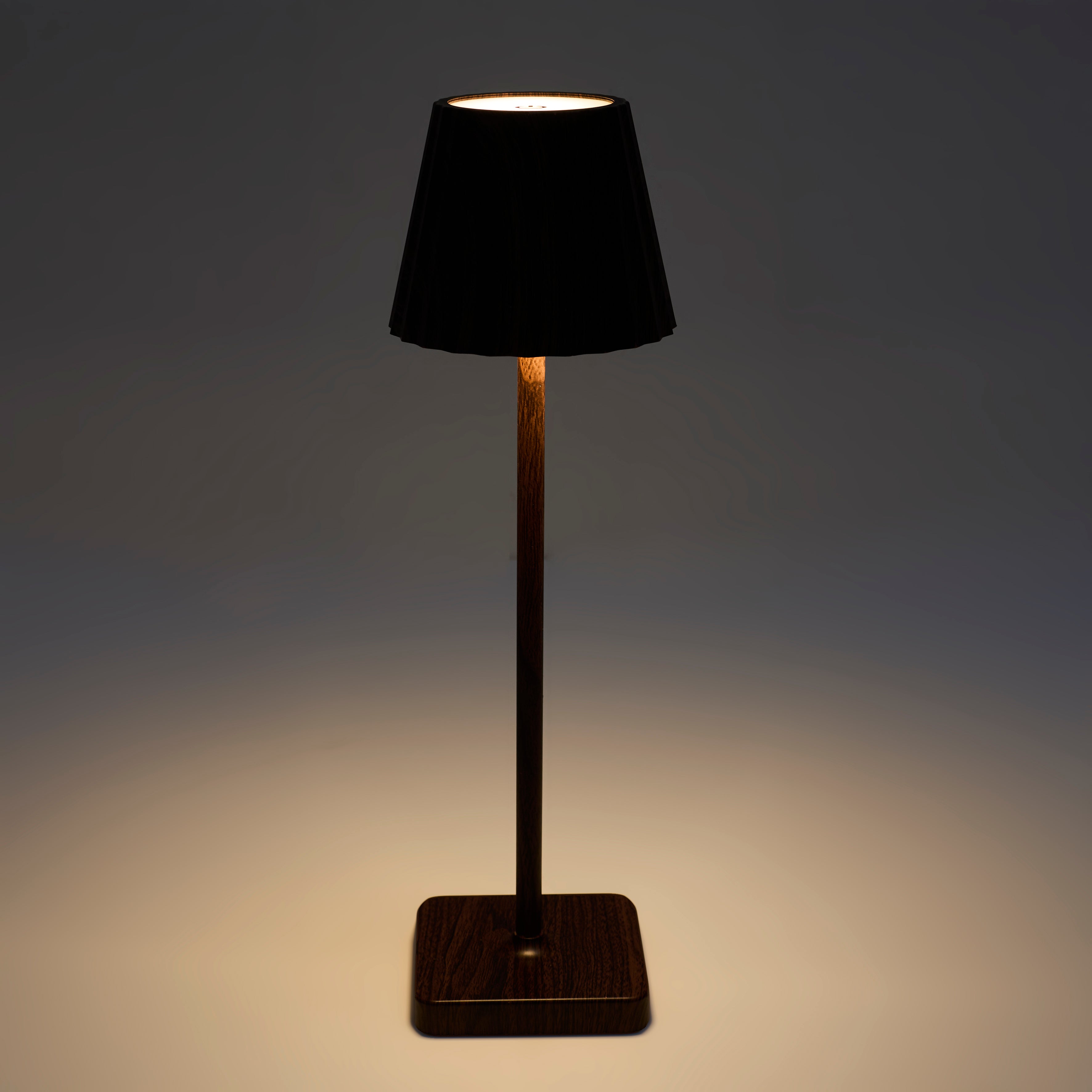 LAMPE DE TABLE RECHARGEABLE USB BOIS FONCE