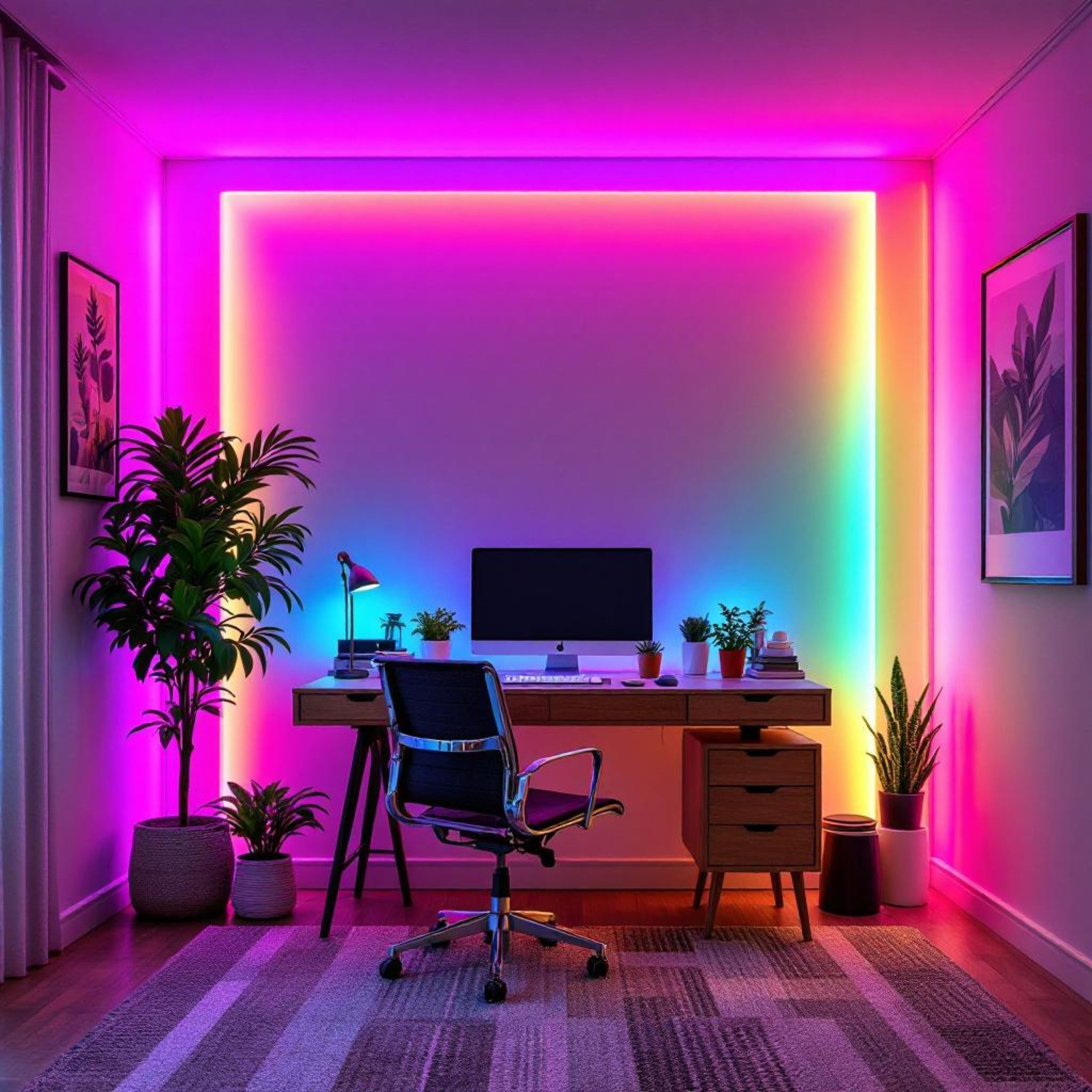 RUBAN LED SECTEUR RGB 1M BLANC ET MULTICOLORE
