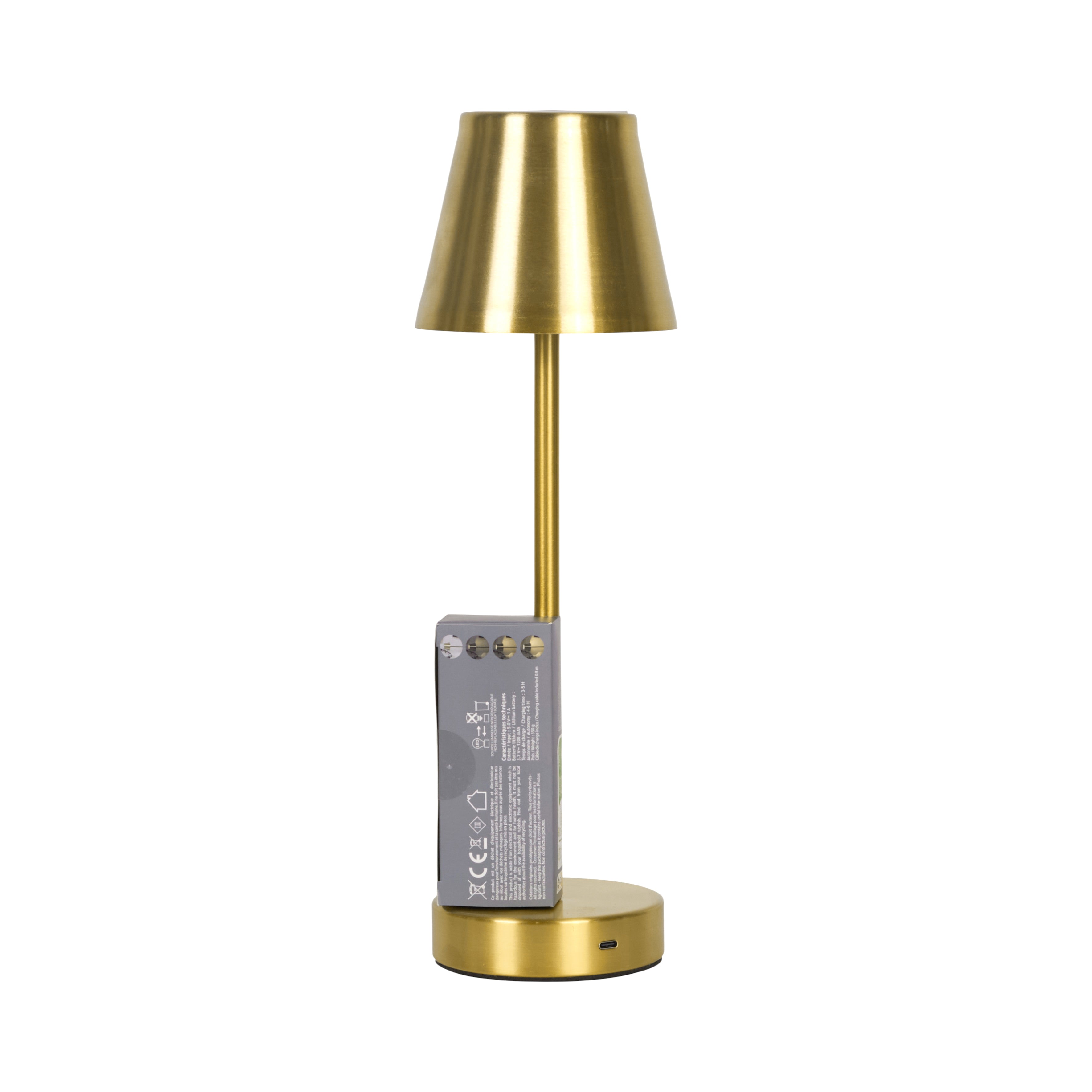 LAMPE DE TABLE RECHARGEABLE USB OR H36CM