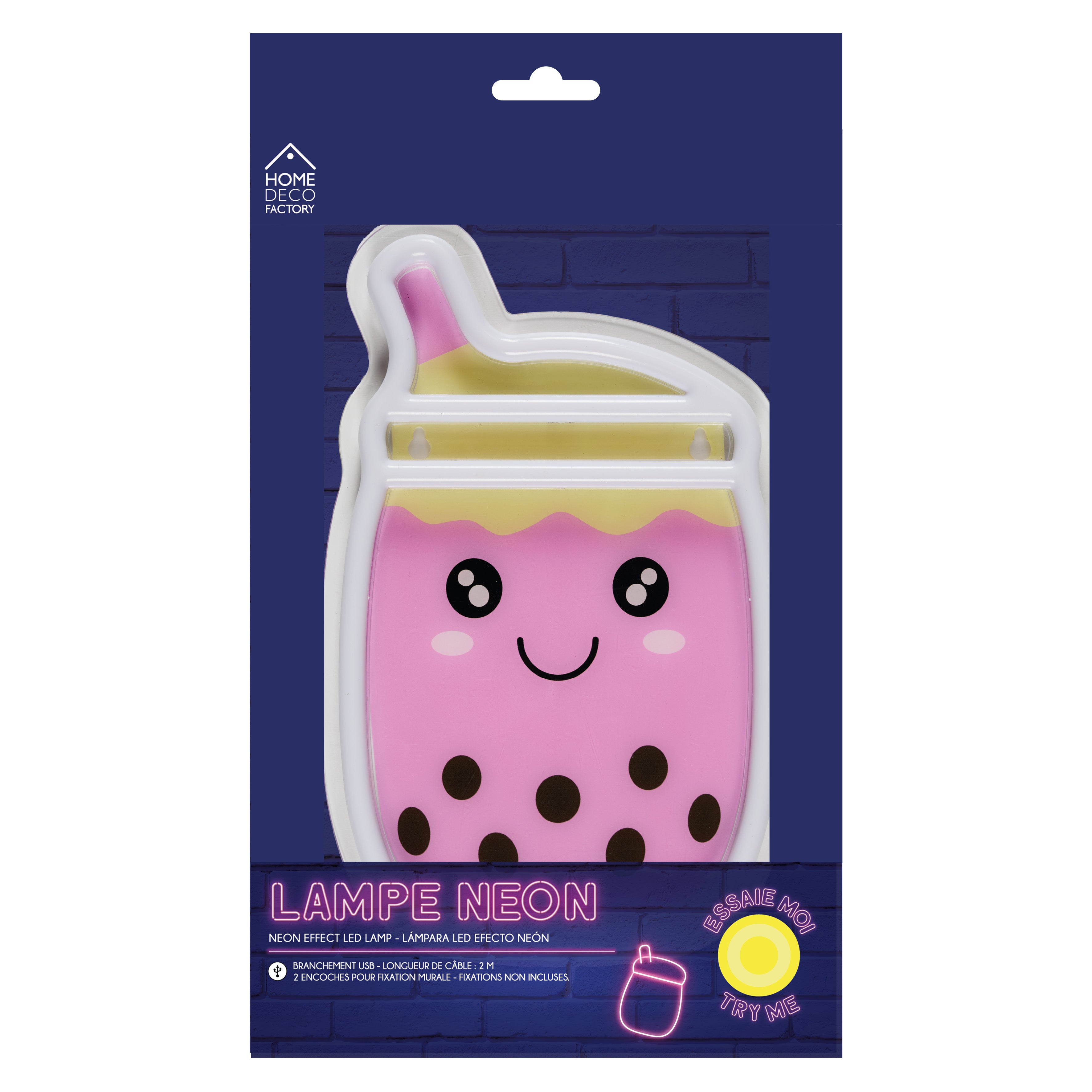 LAMPE LED EFFET NEON BUBBLE TEA USB