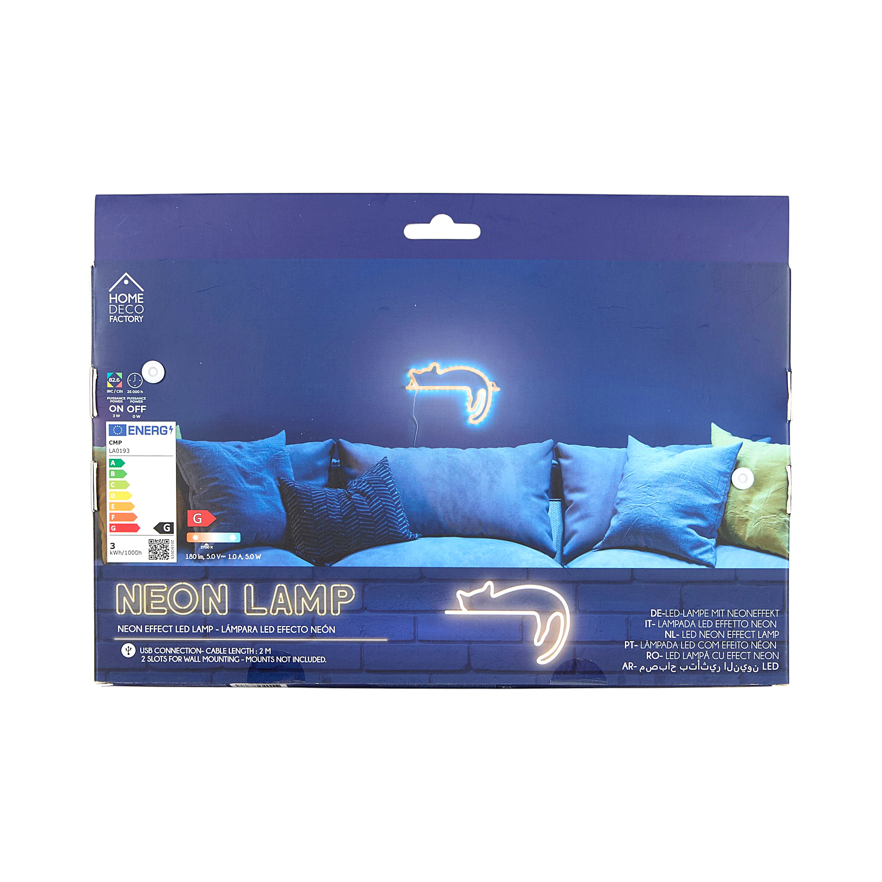 LAMPE LED EFFET NEON CHAT USB
