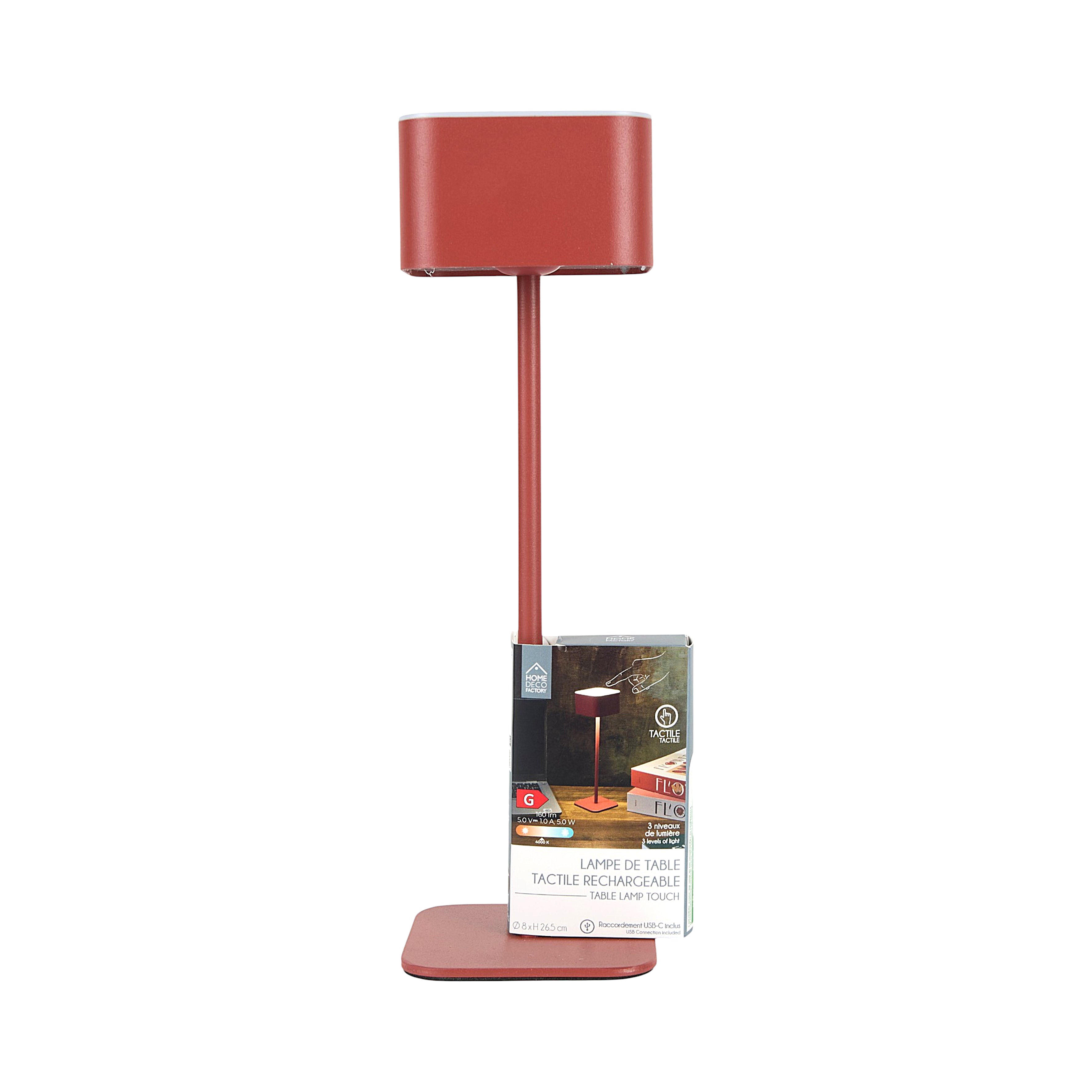LAMPE DE TABLE TACTILE RECHARGEABLE TERRA