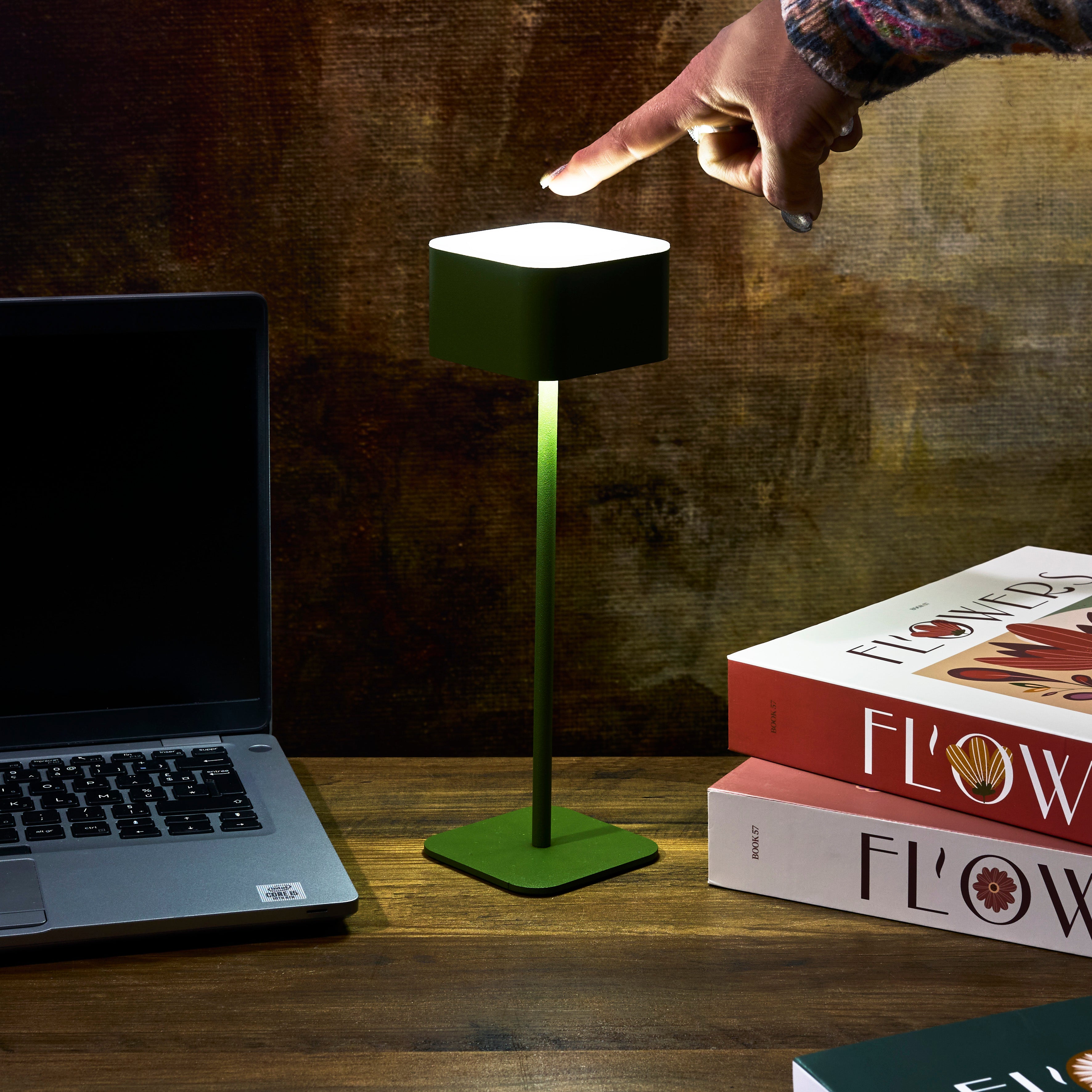 LAMPE DE TABLE TACTILE RECHARGEABLE VERT