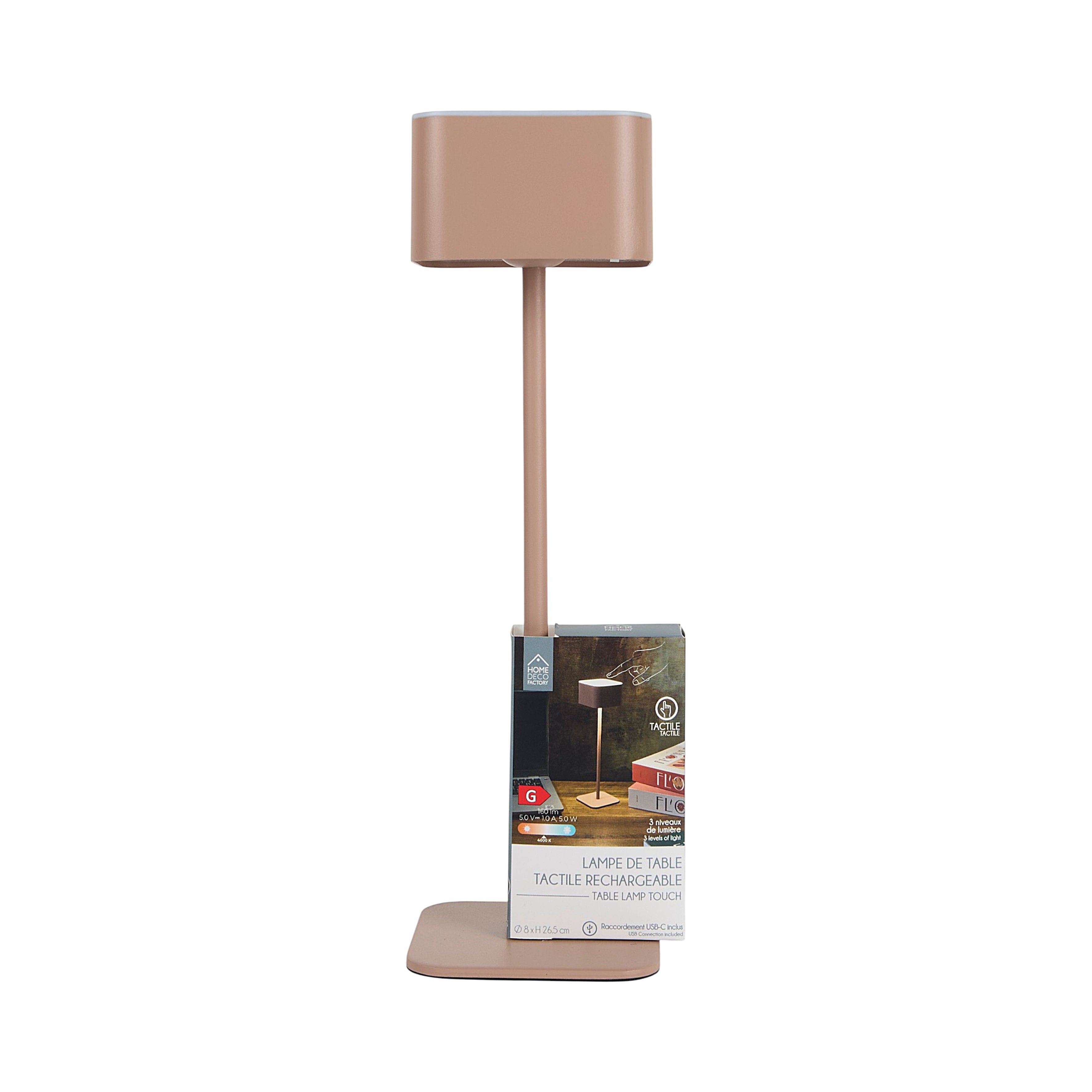 LAMPE DE TABLE TACTILE RECHARGEABLE BEIGE