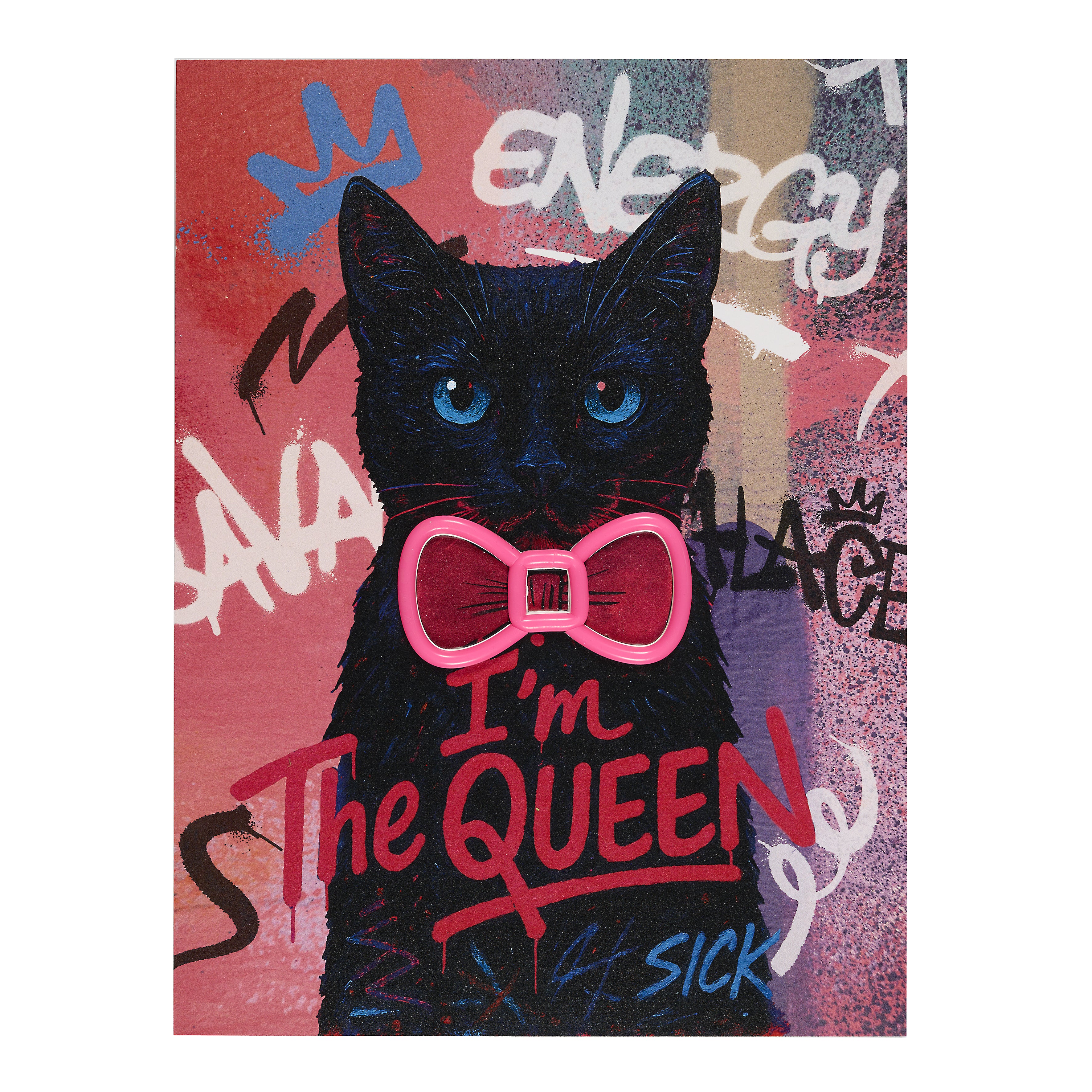 TABLEAU LED CHAT 30X40CM