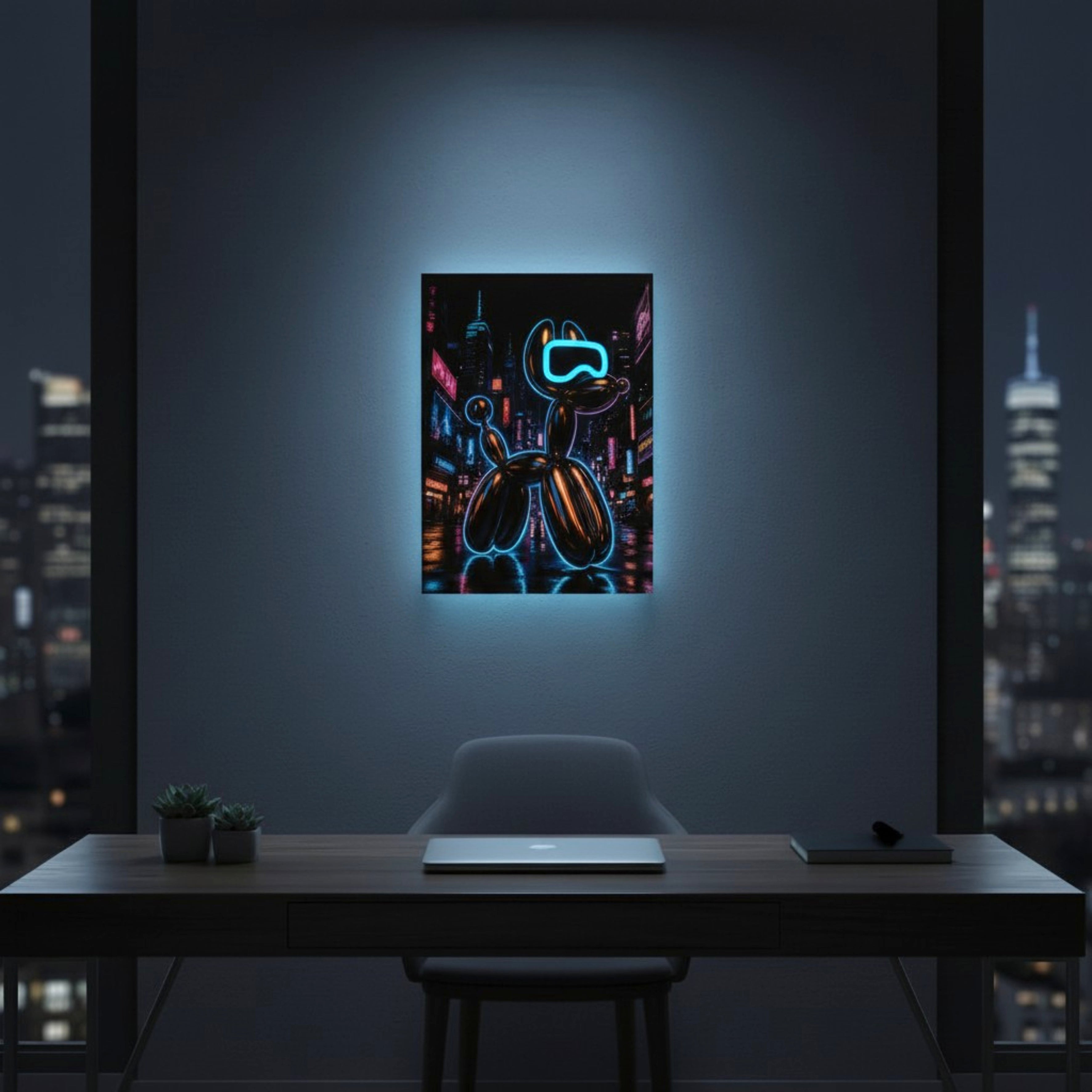 TABLEAU LED BALLON DOG 30X40CM
