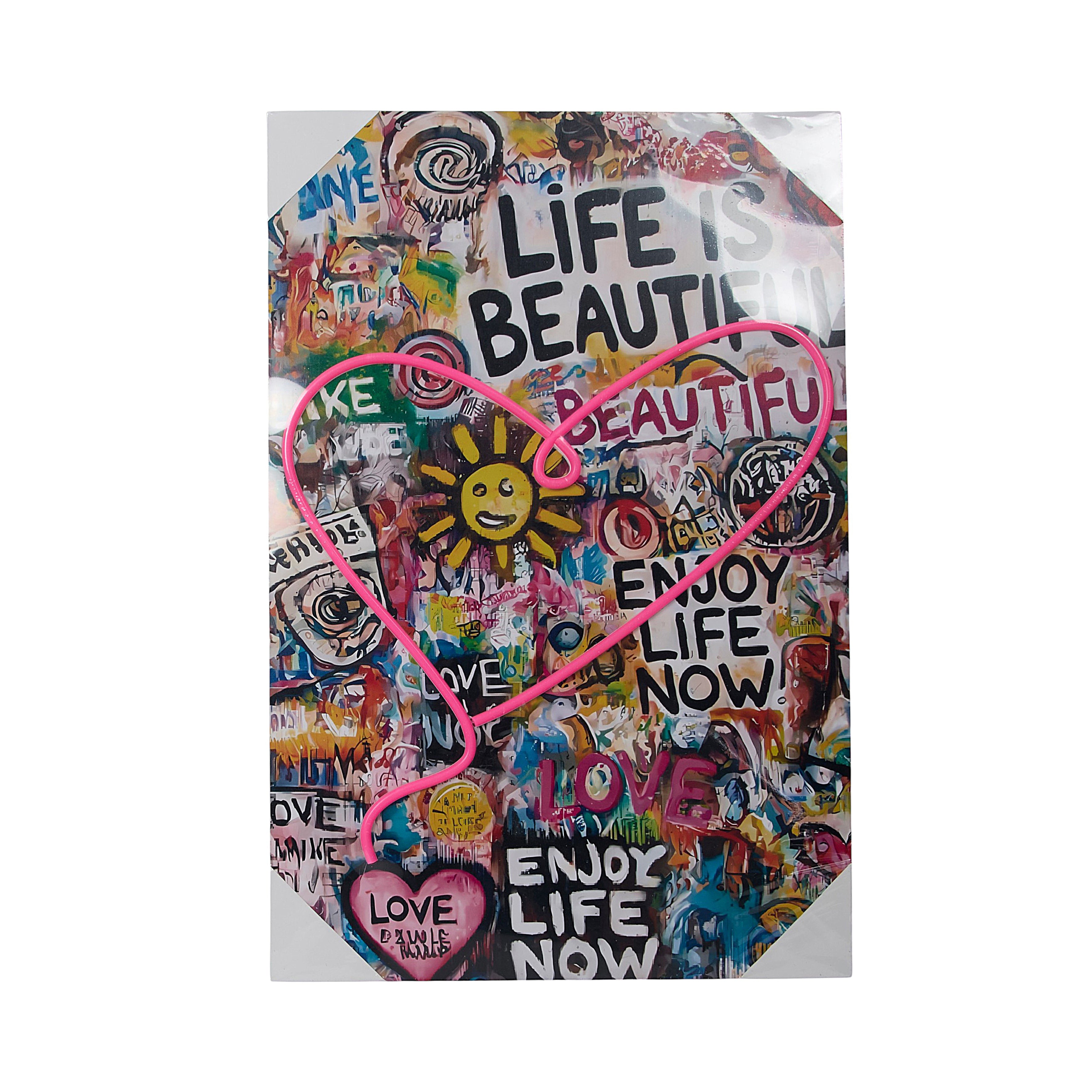 TABLEAU LED COEUR 60X40CM