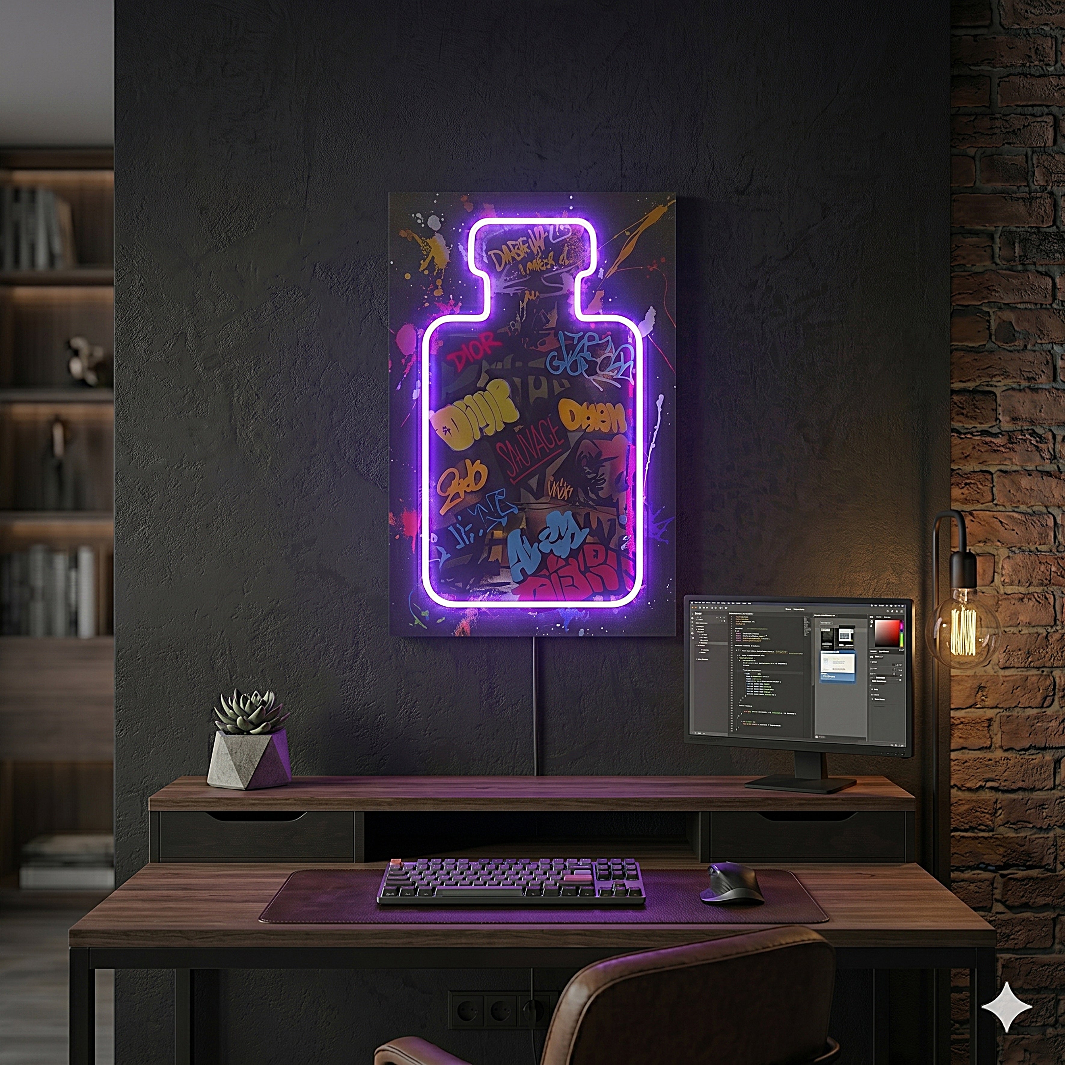 TABLEAU LED FLACON 40X60CM