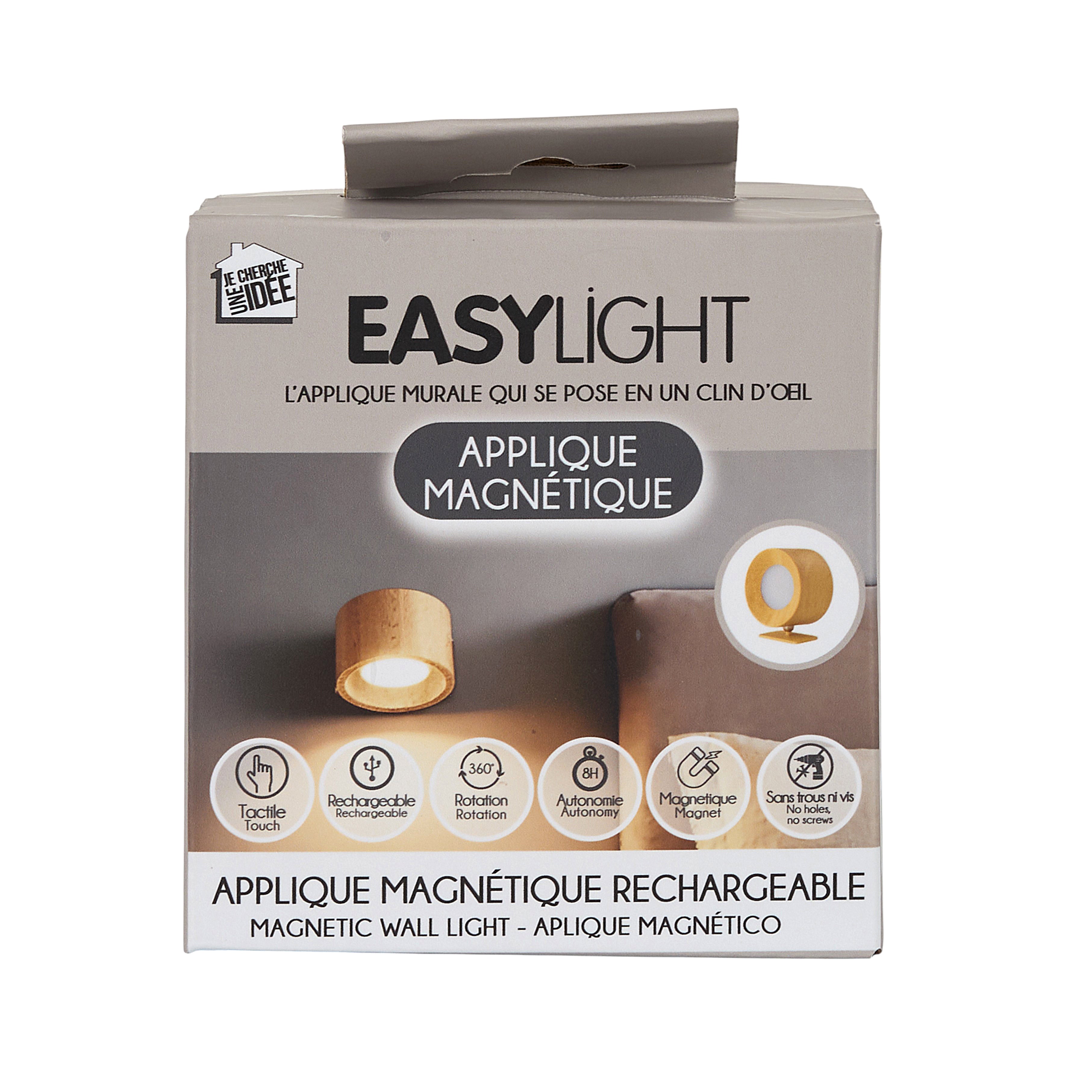 APPLIQUE ROND MAGNETIQUE RECHARGEABLE BOIS