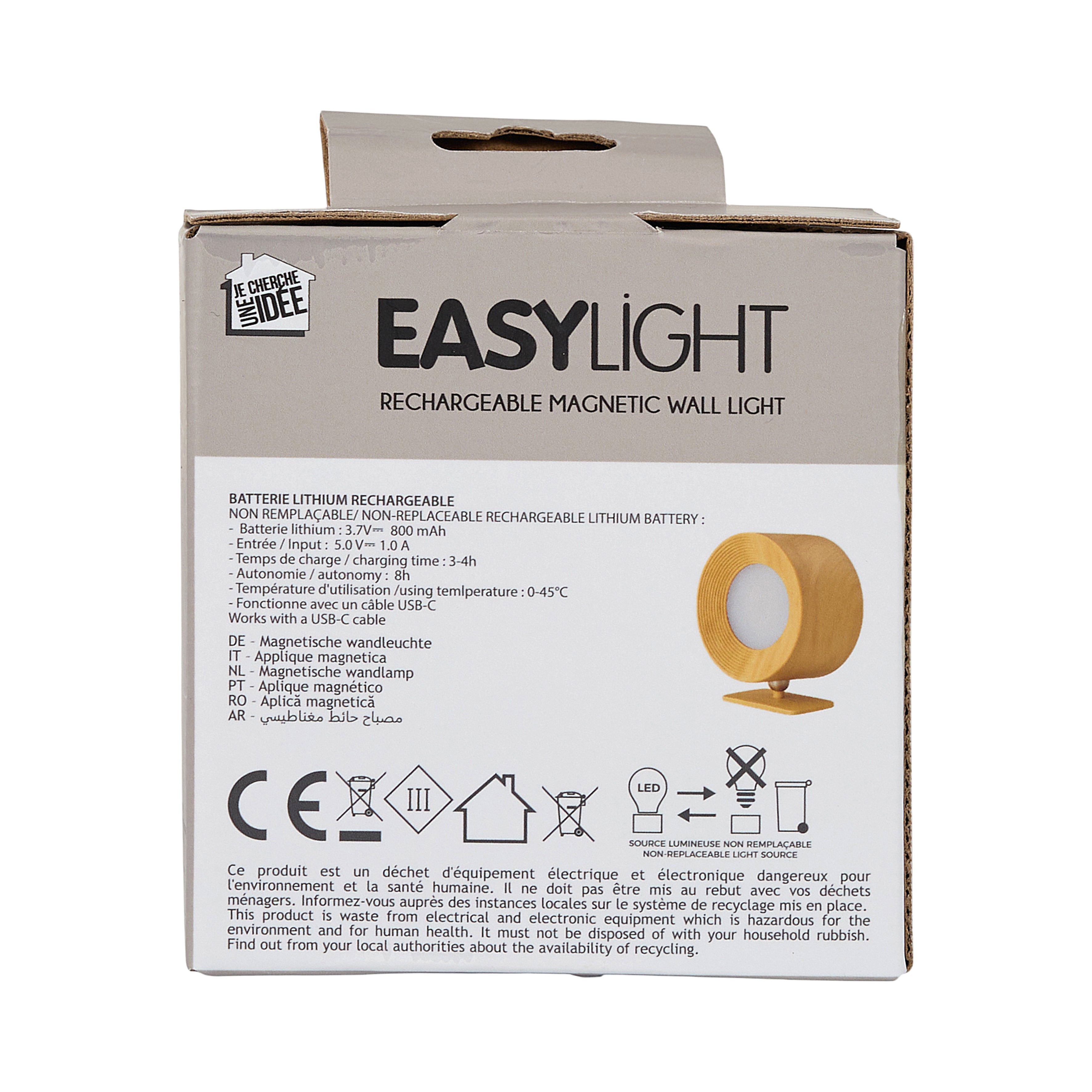 APPLIQUE ROND MAGNETIQUE RECHARGEABLE BOIS