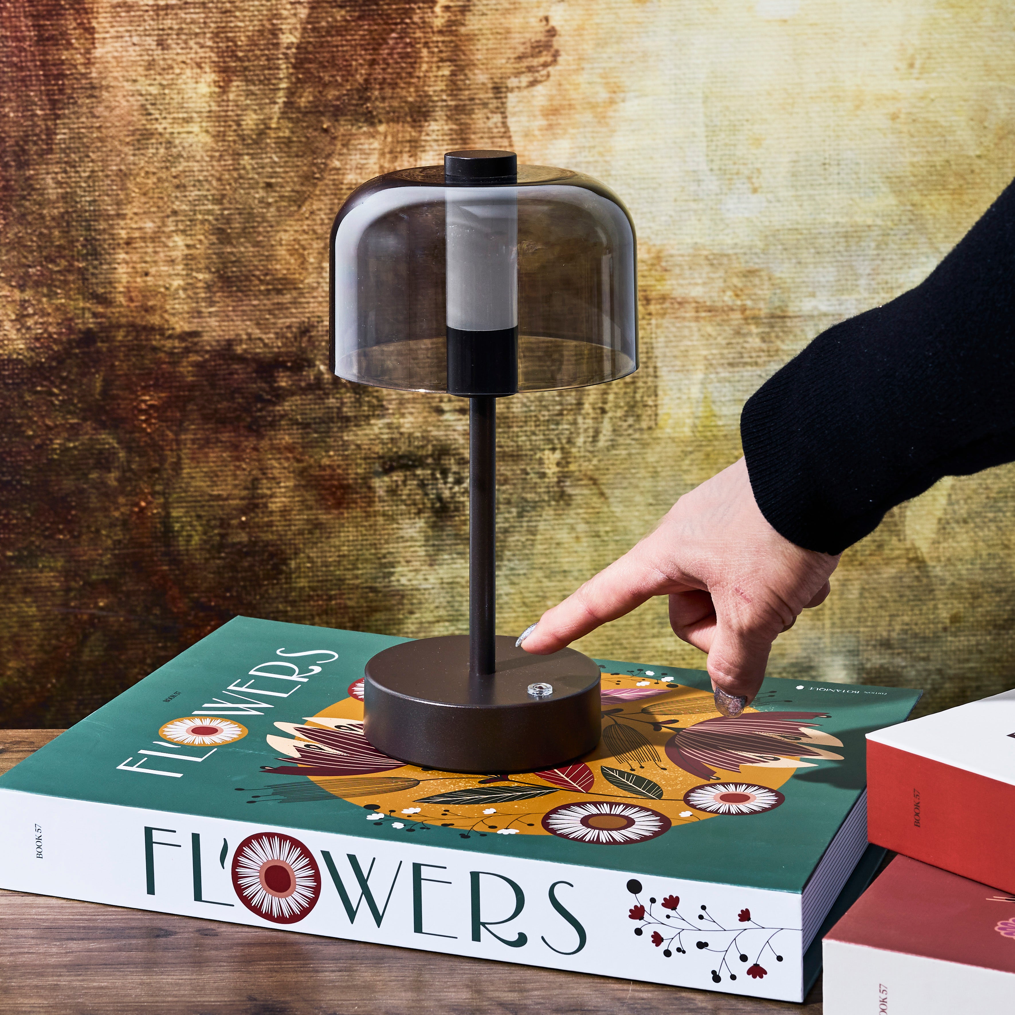 LAMPE DE TABLE TACTILE RECHARGEABLE MARRON