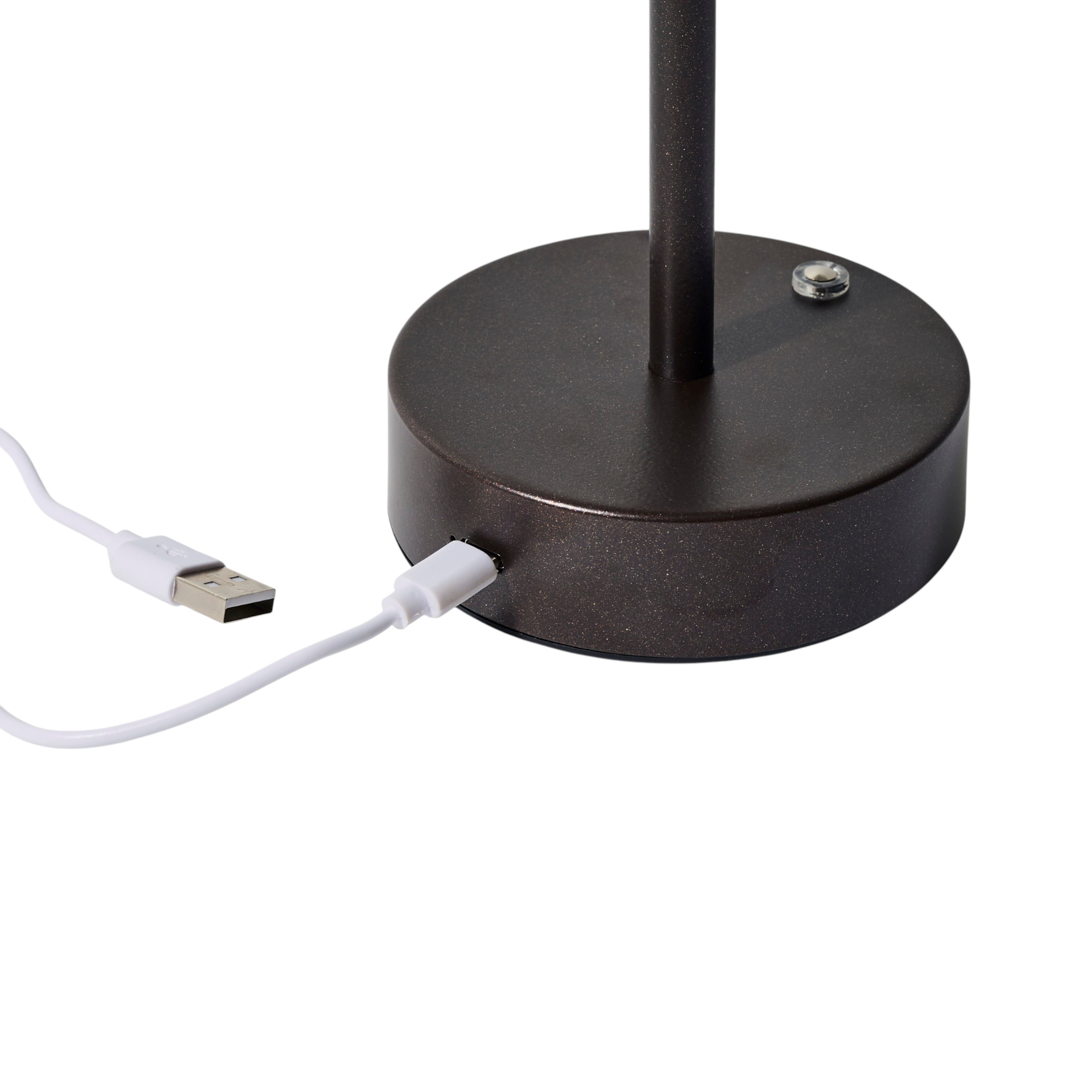 LAMPE DE TABLE TACTILE RECHARGEABLE MARRON