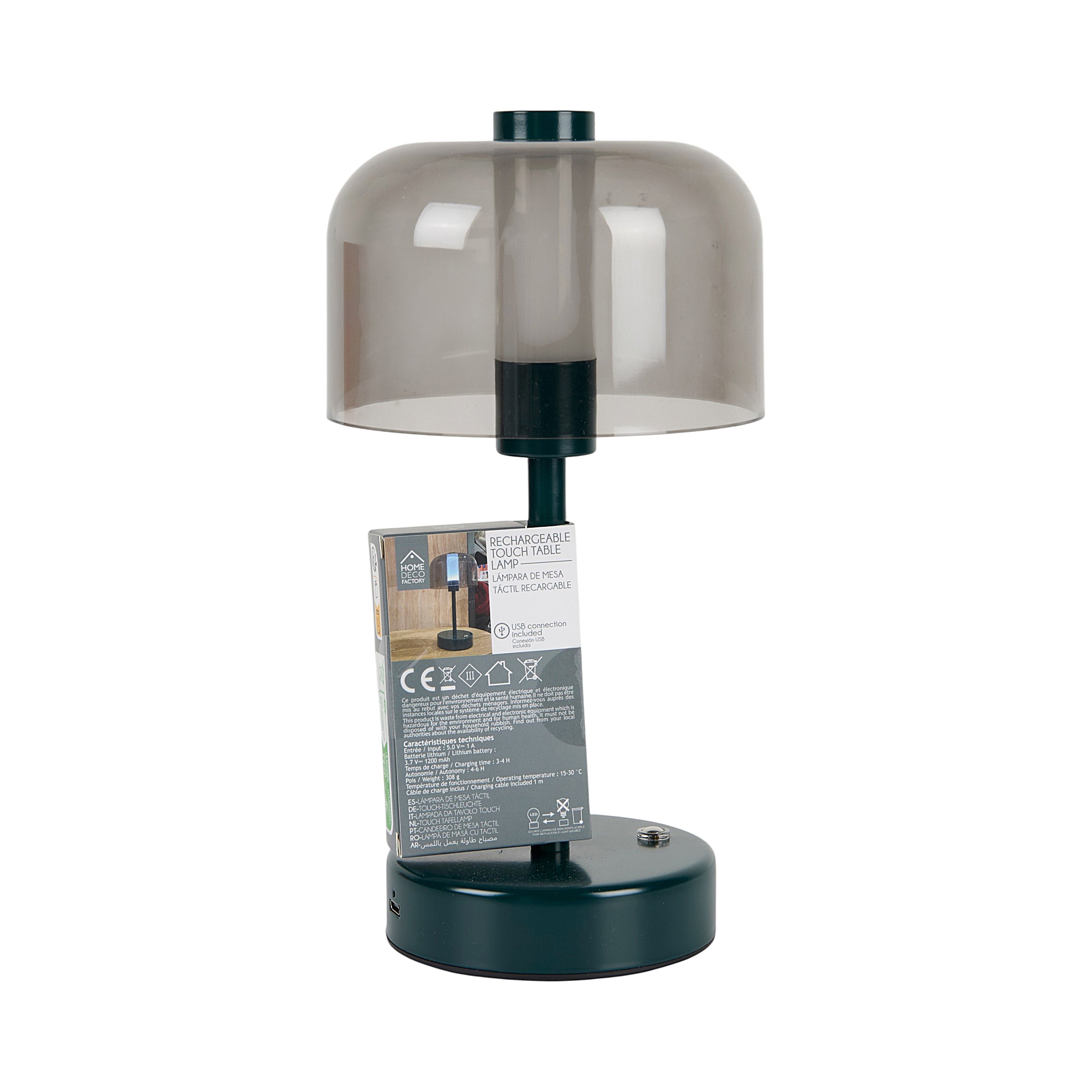 LAMPE DE TABLE TACTILE RECHARGEABLE ET VERT