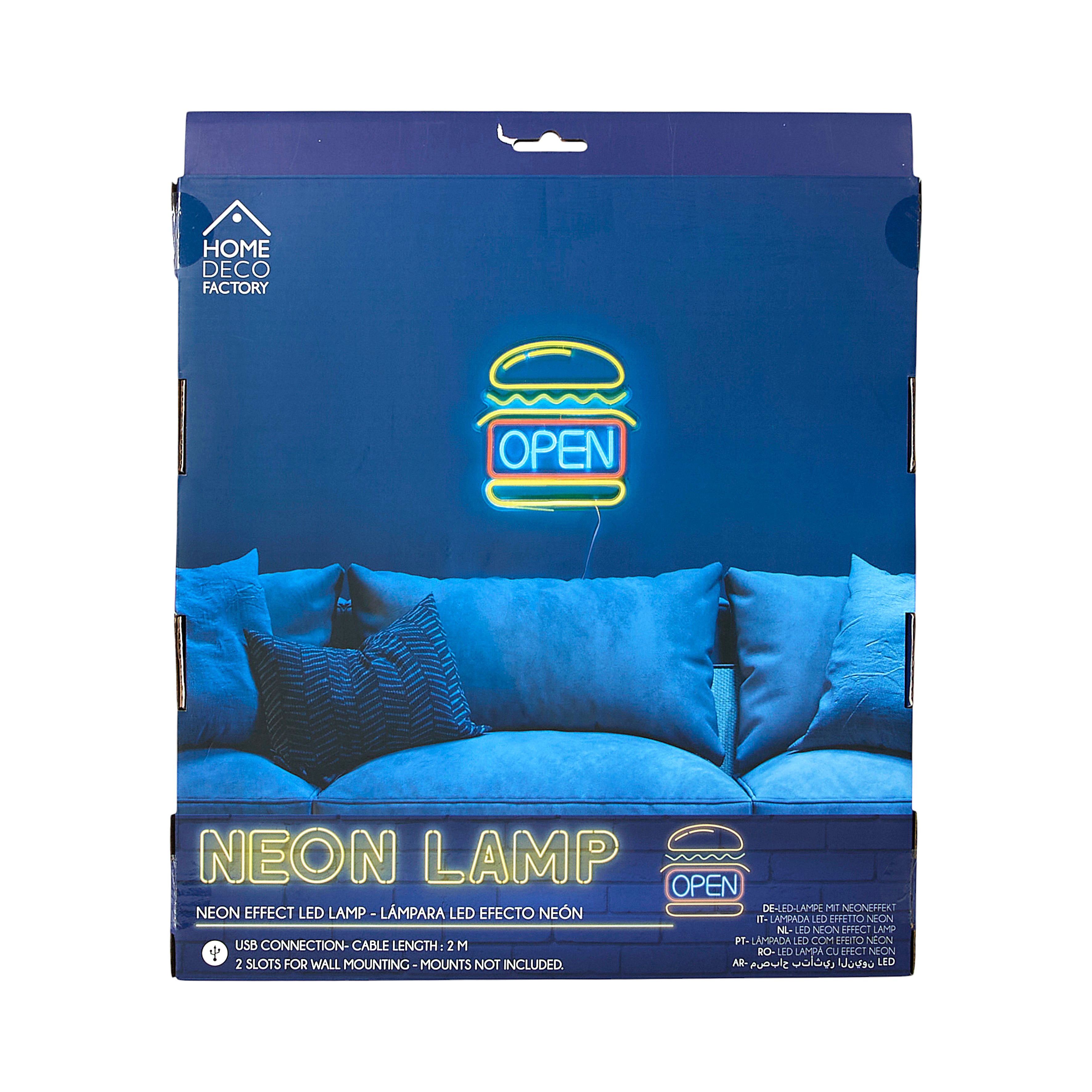 LAMPE LED EFFET NEON BURGER