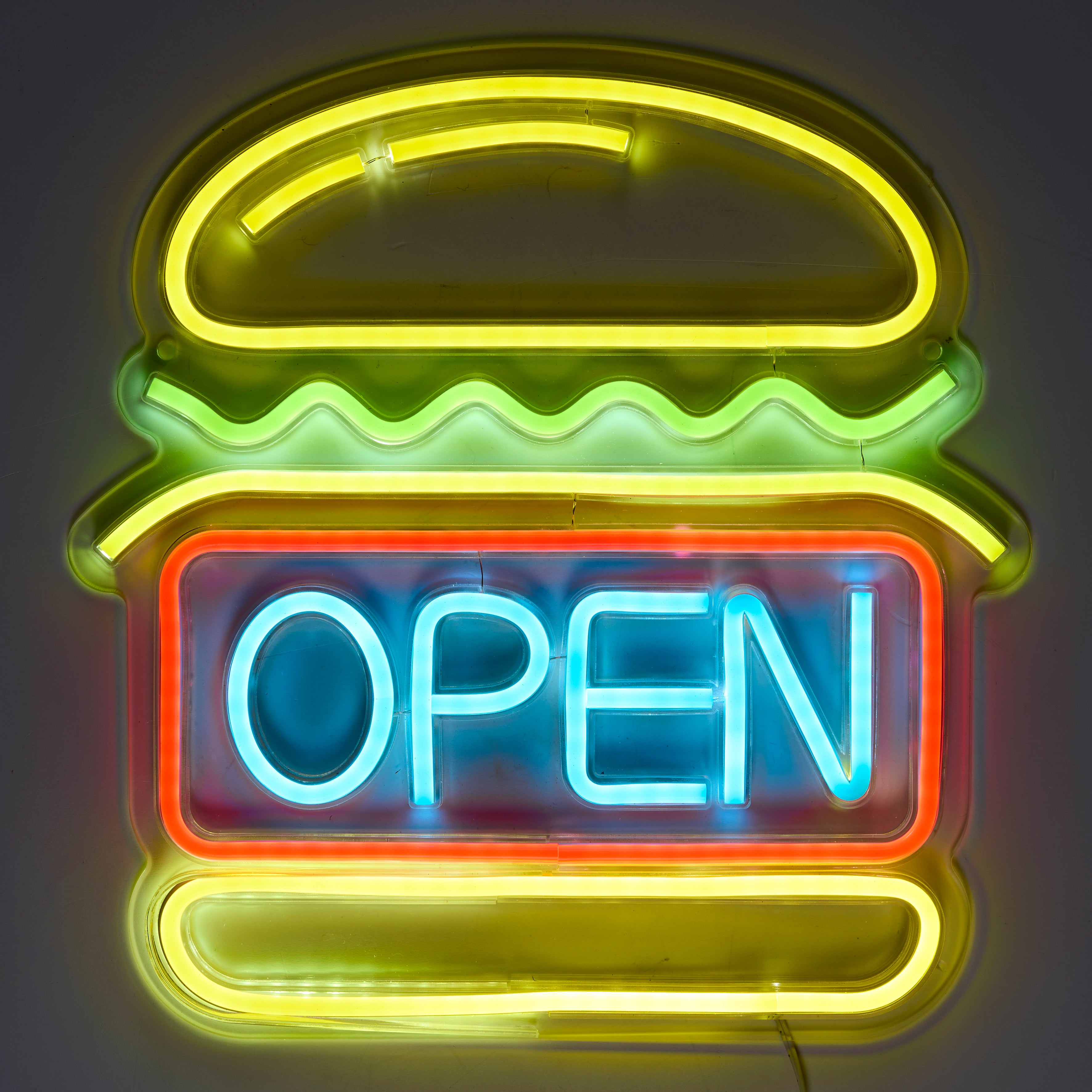 LAMPE LED EFFET NEON BURGER