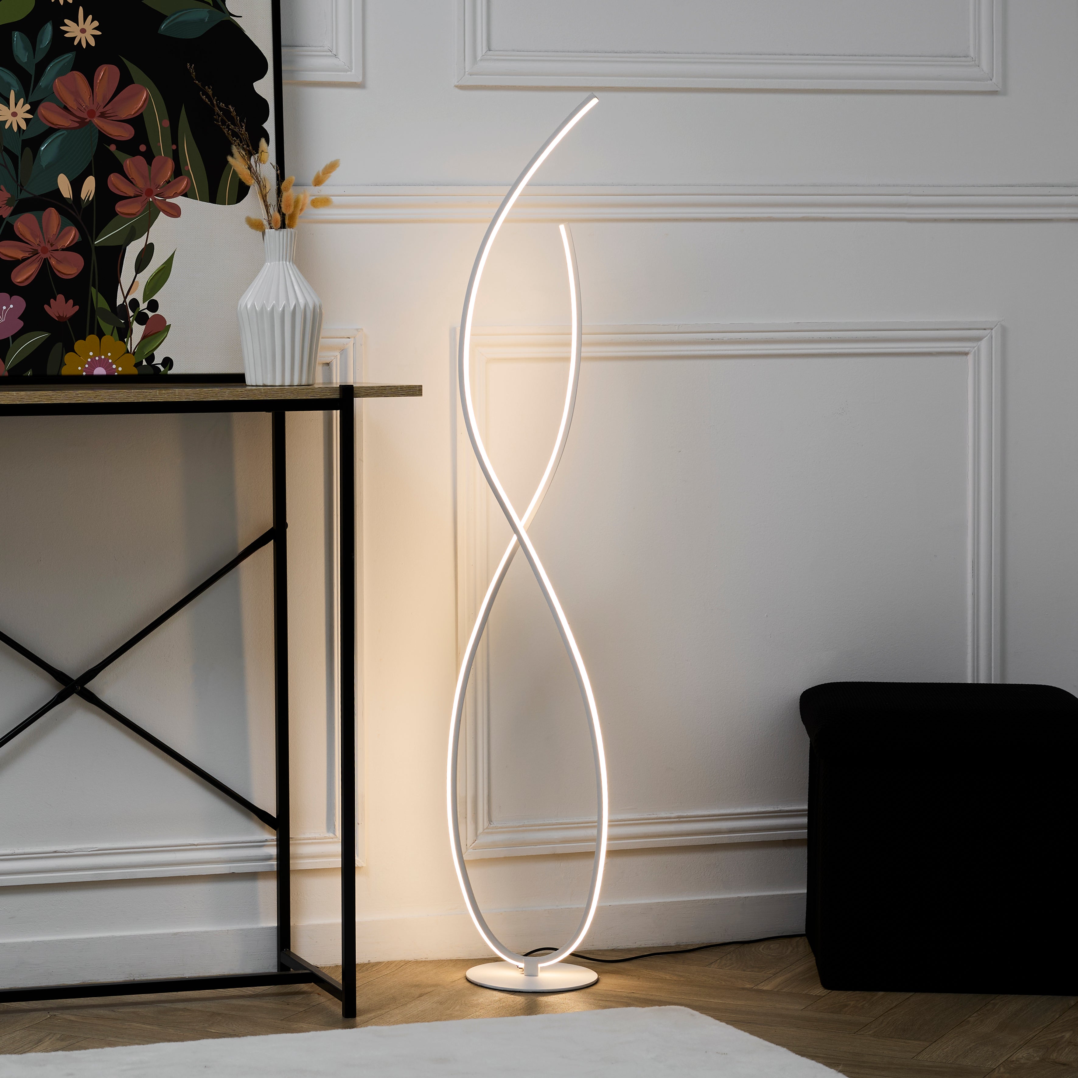 LAMPE DESIGN SPIRALE BLANC FROID 1M20