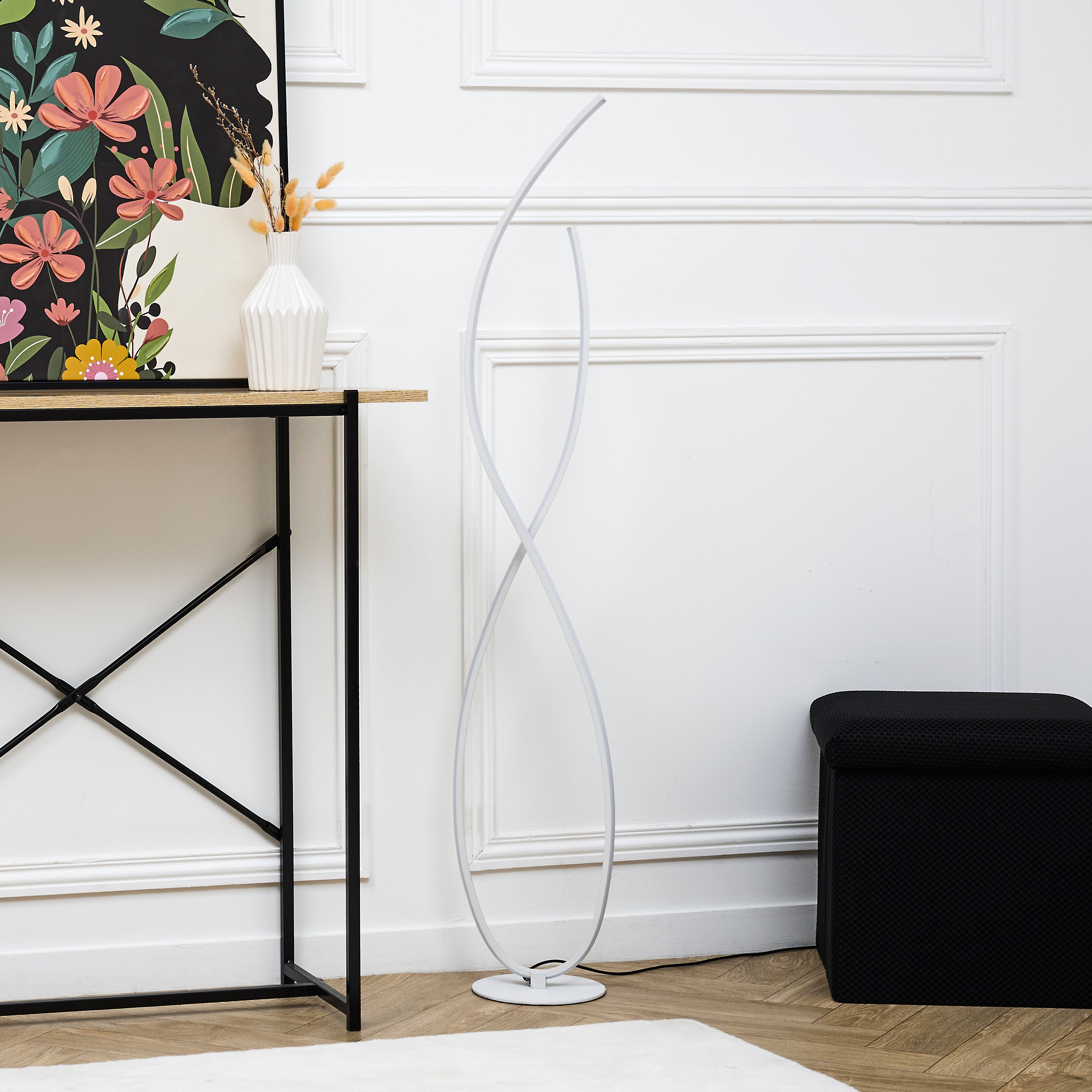 LAMPE DESIGN SPIRALE BLANC FROID 1M20