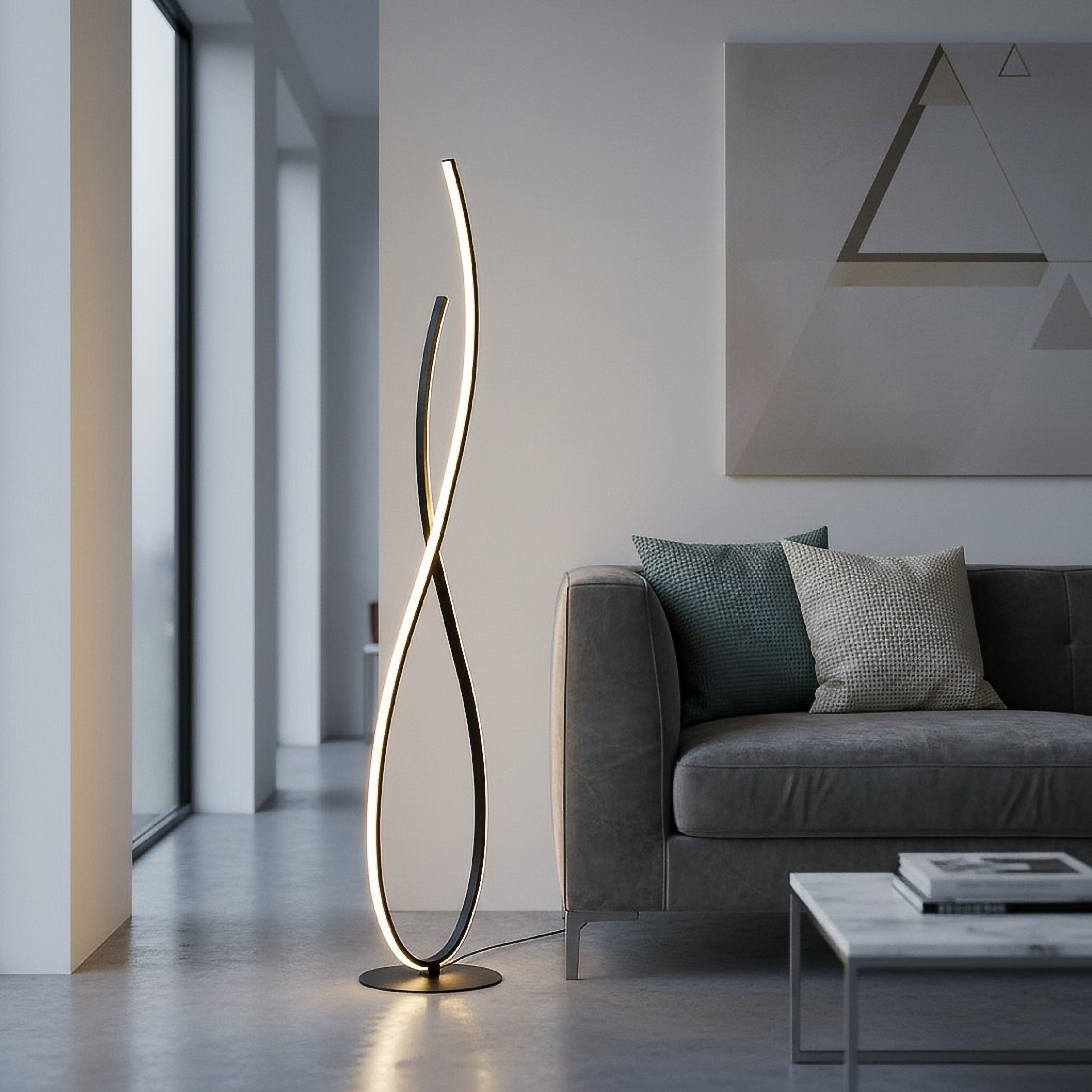 LAMPE DESIGN SPIRALE NOIR 1M20