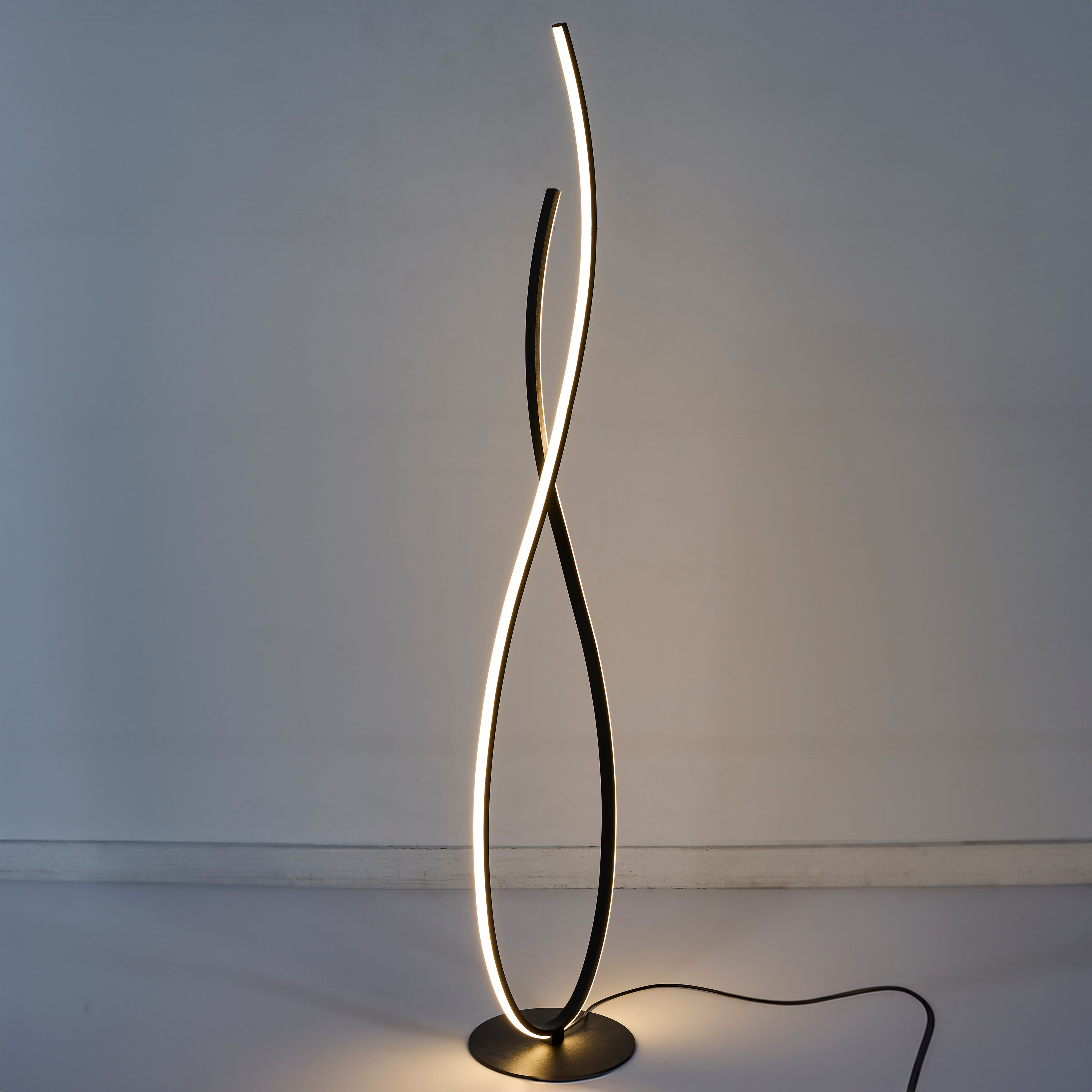 LAMPE DESIGN SPIRALE NOIR 1M20