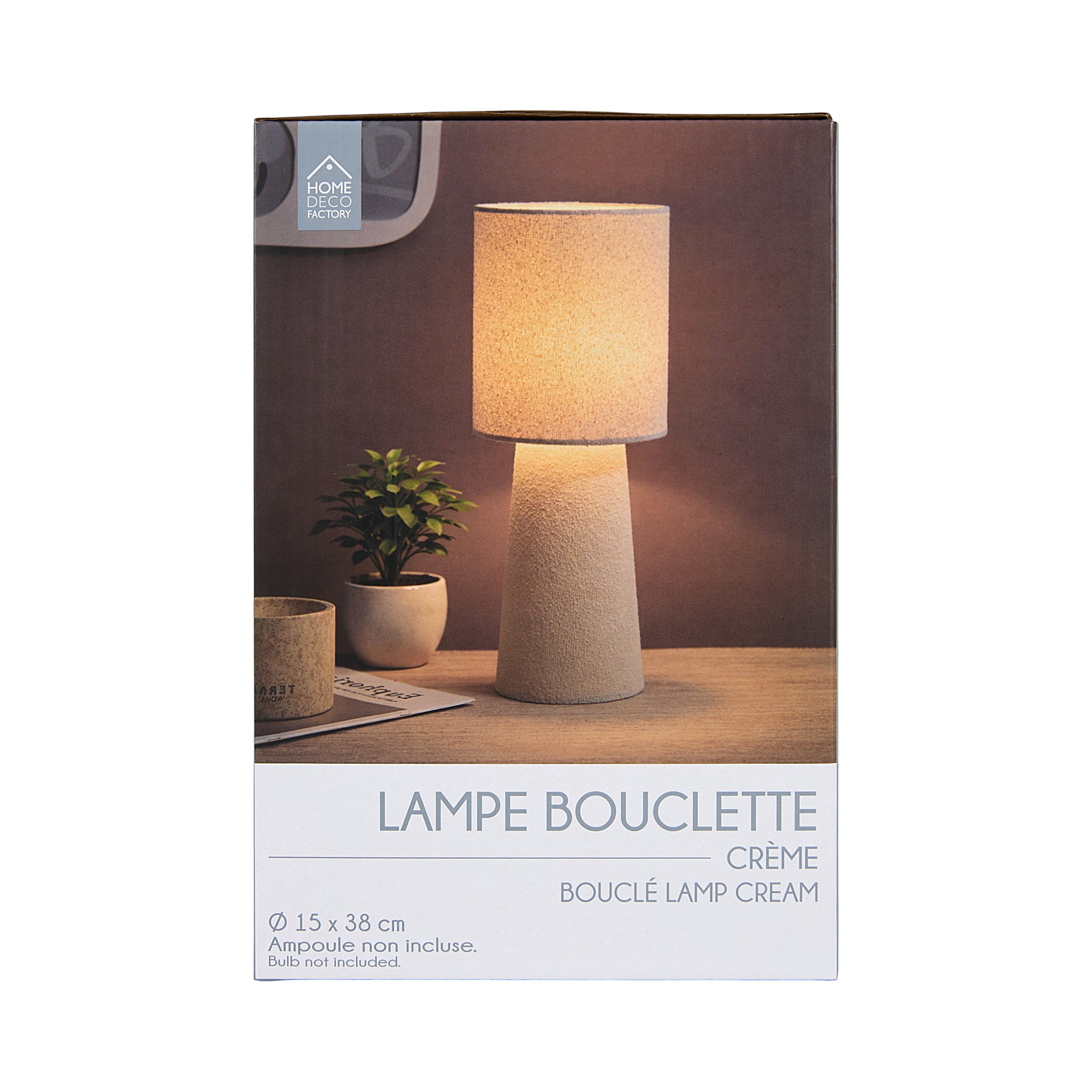 LAMPE VELOUR CREME 38CM