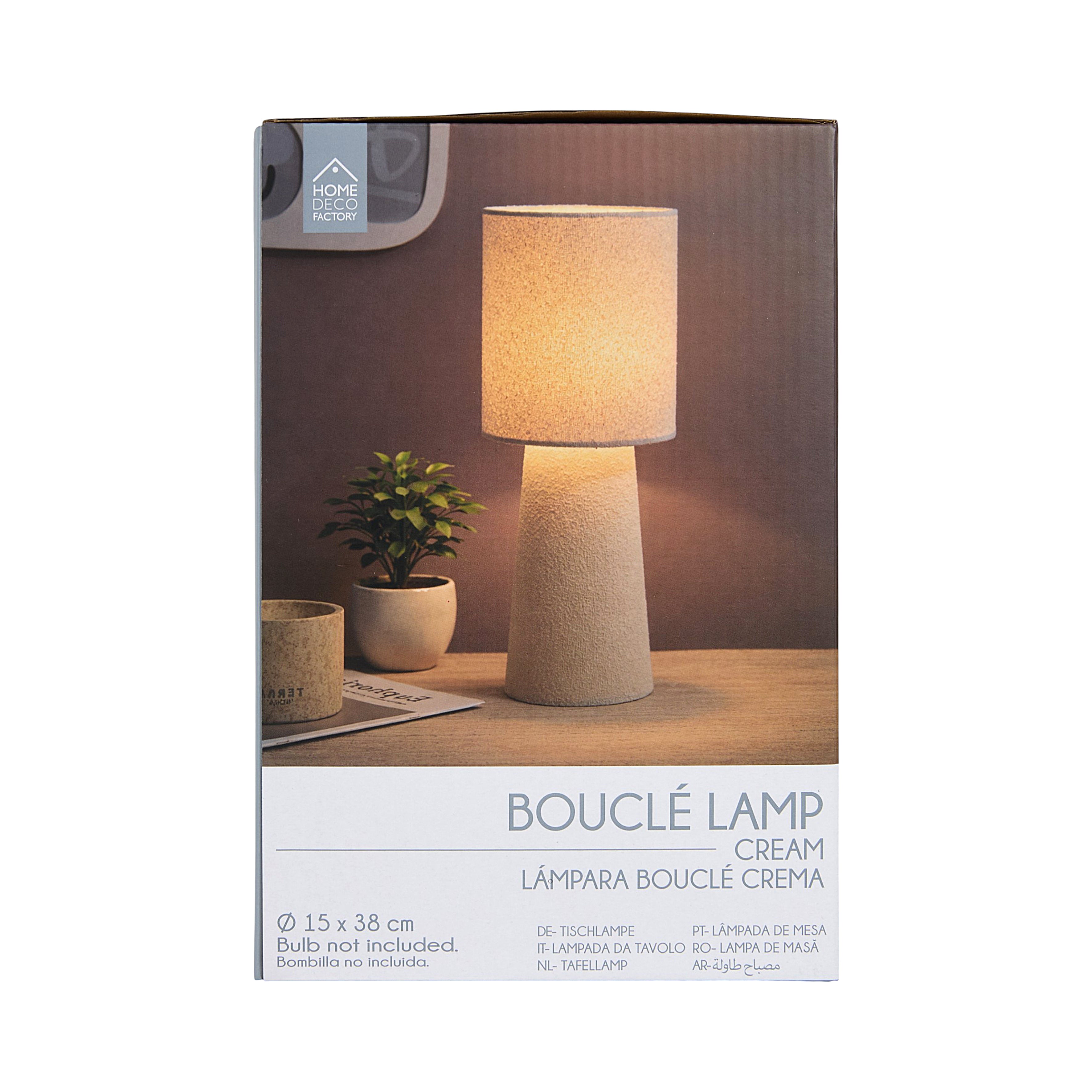 LAMPE VELOUR CREME 38CM