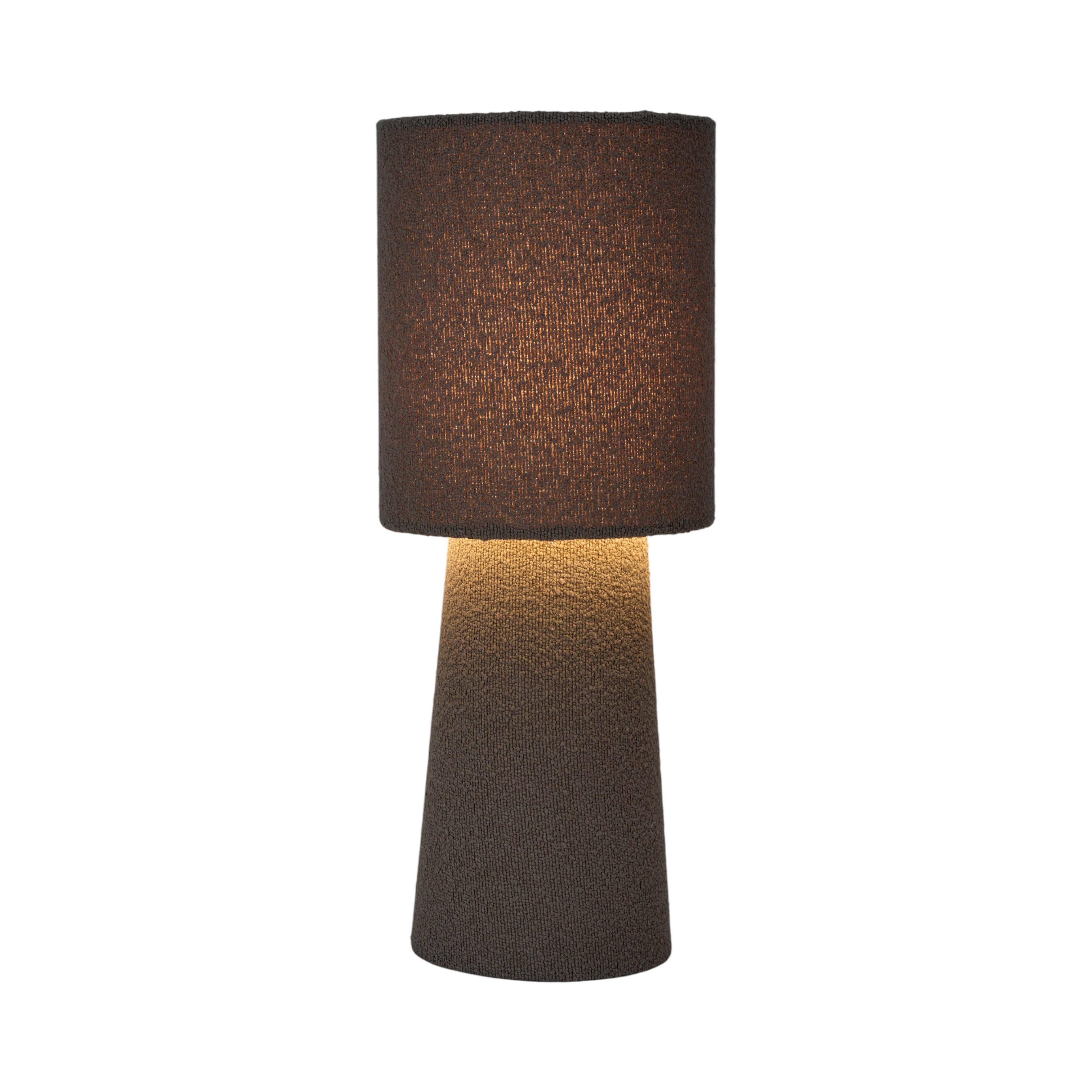 LAMPE VELOUR TAUPE 38CM