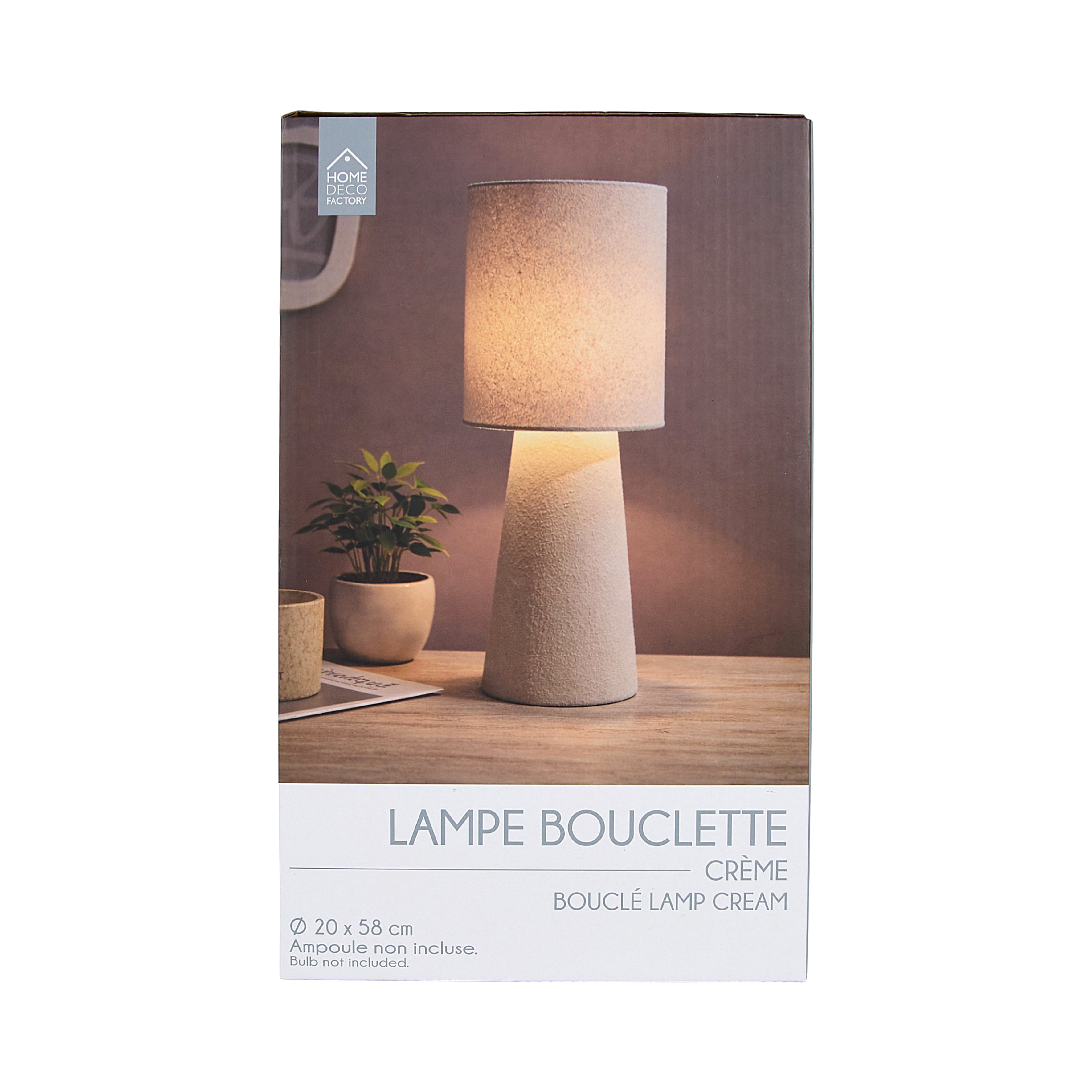 LAMPE VELOUR CREME 58CM