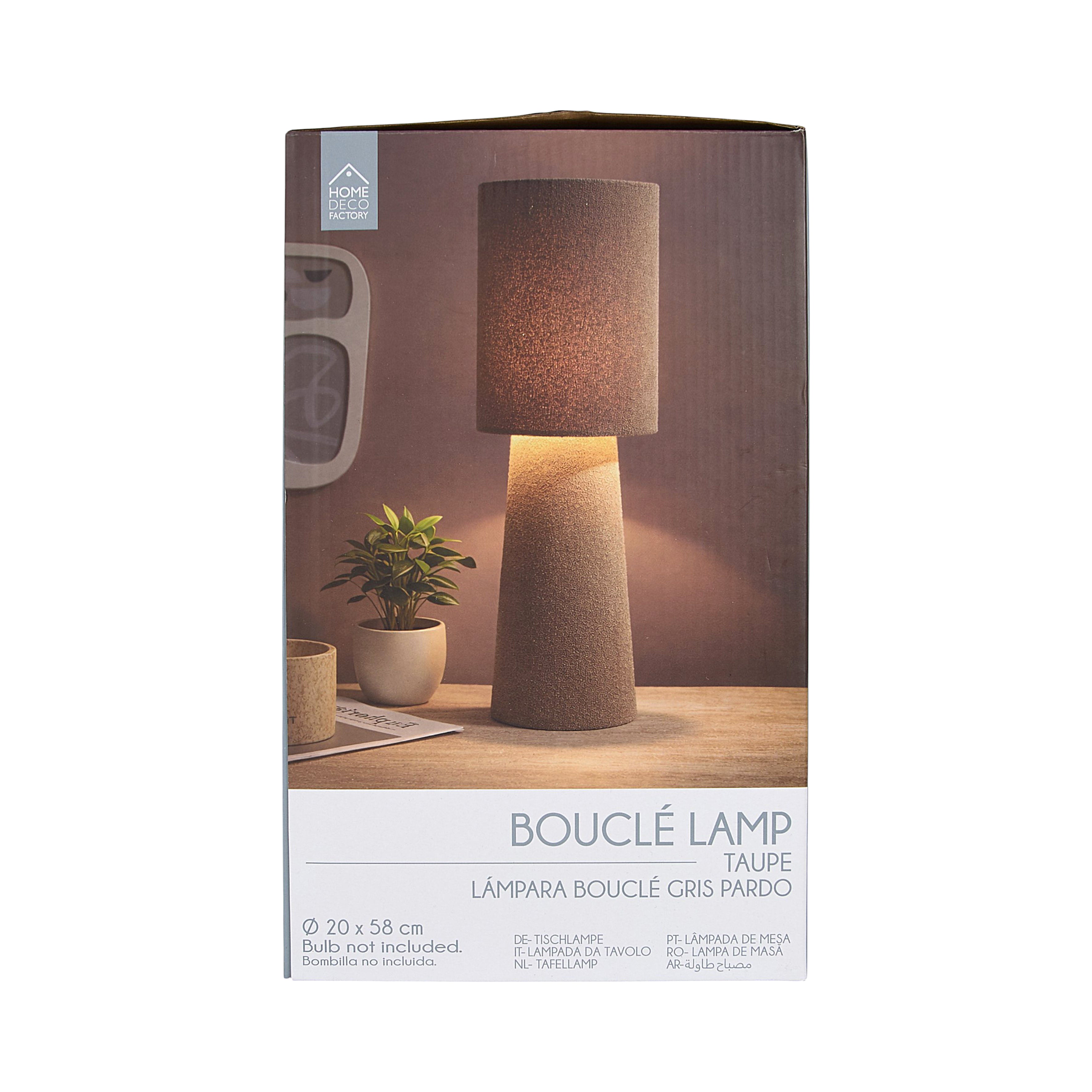 LAMPE VELOUR TAUPE 58CM