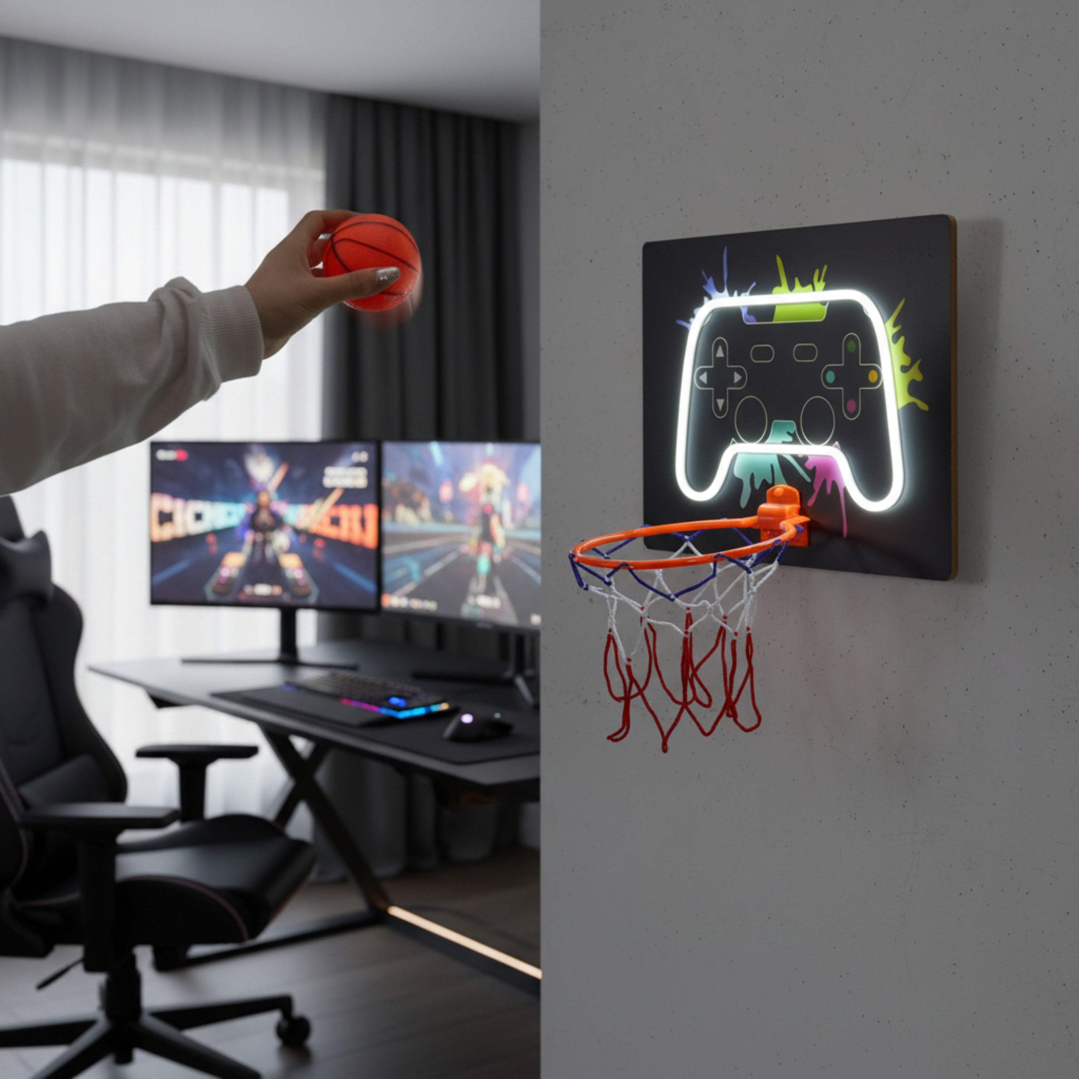 JEU DE BASKET EFFET NEON