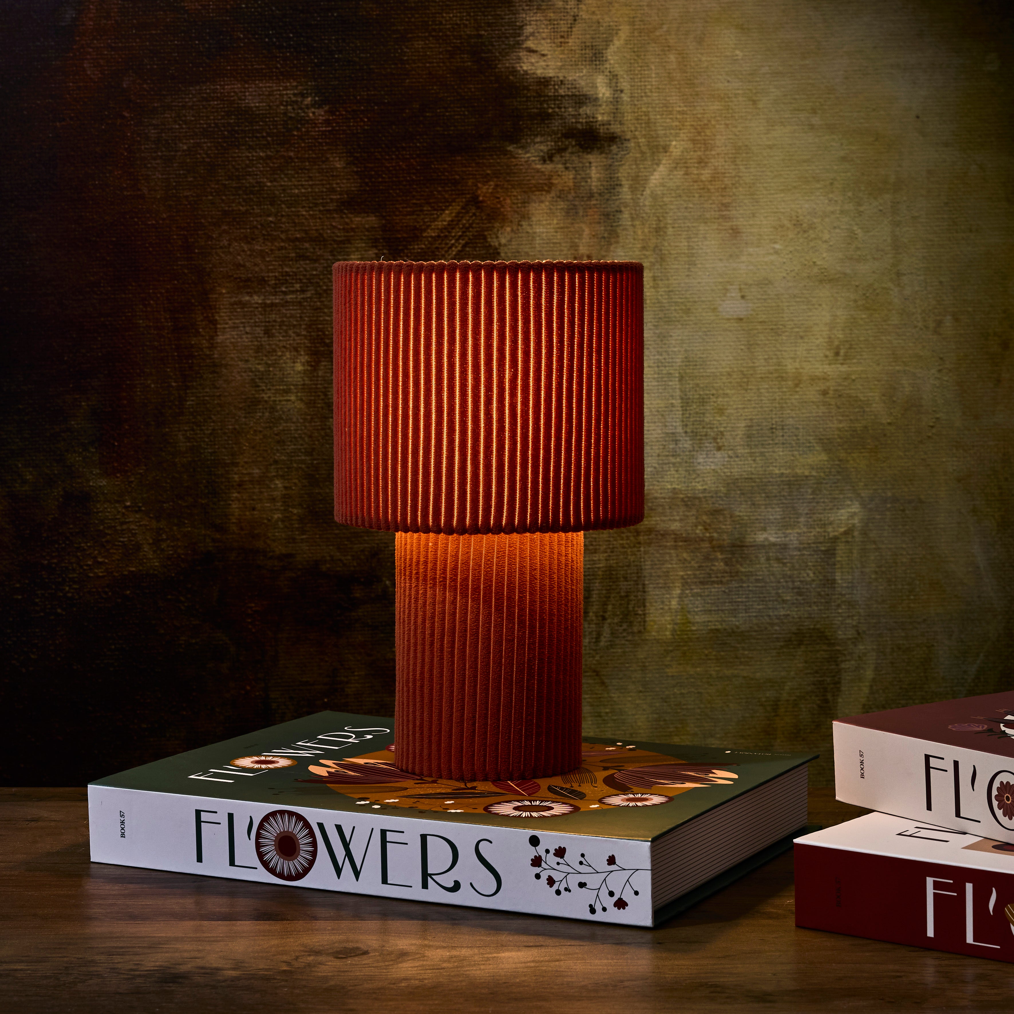 LAMPE DE TABLE VELOURS TERRA COTTA