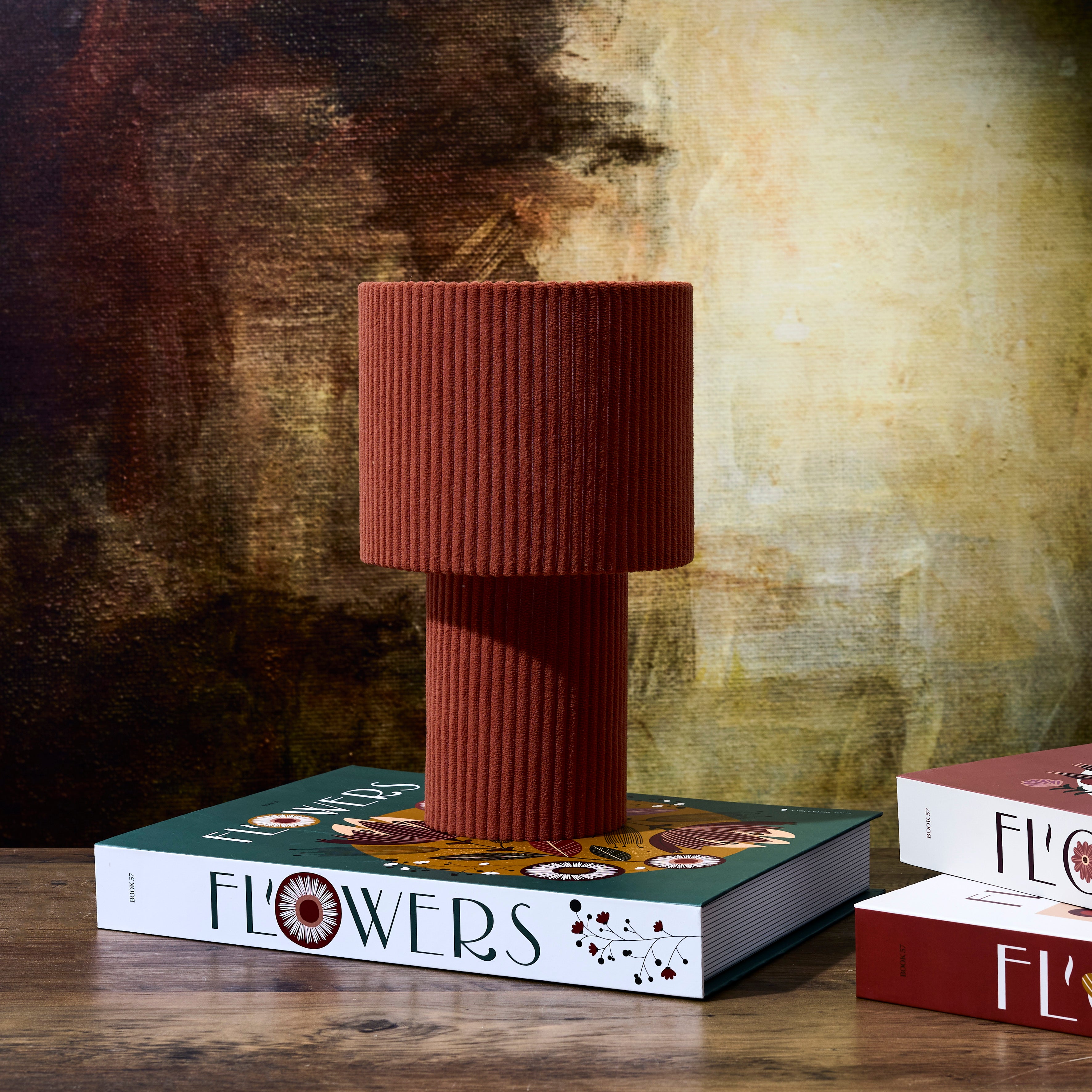 LAMPE DE TABLE VELOURS TERRA COTTA