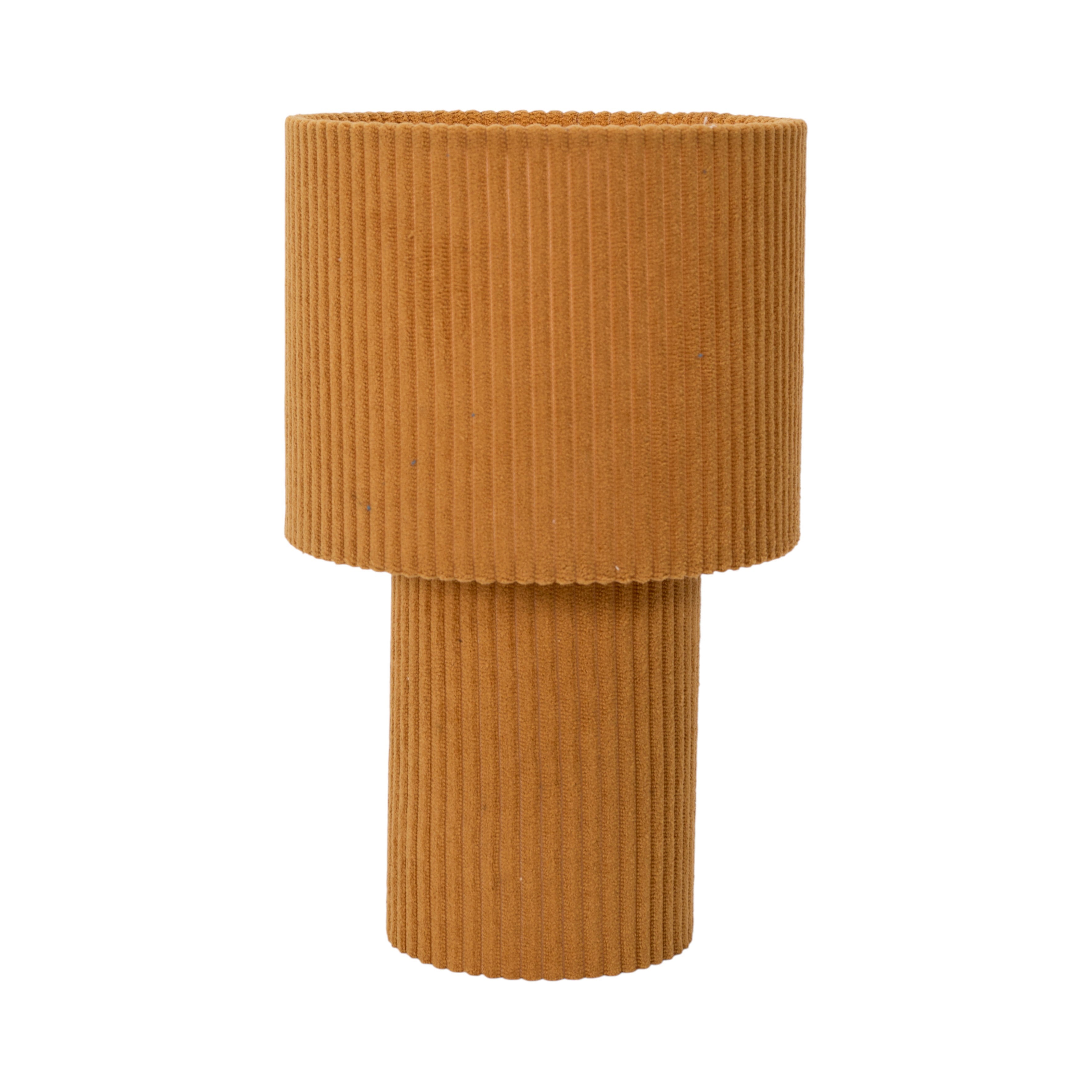 LAMPE DE TABLE VELOURS OCRE