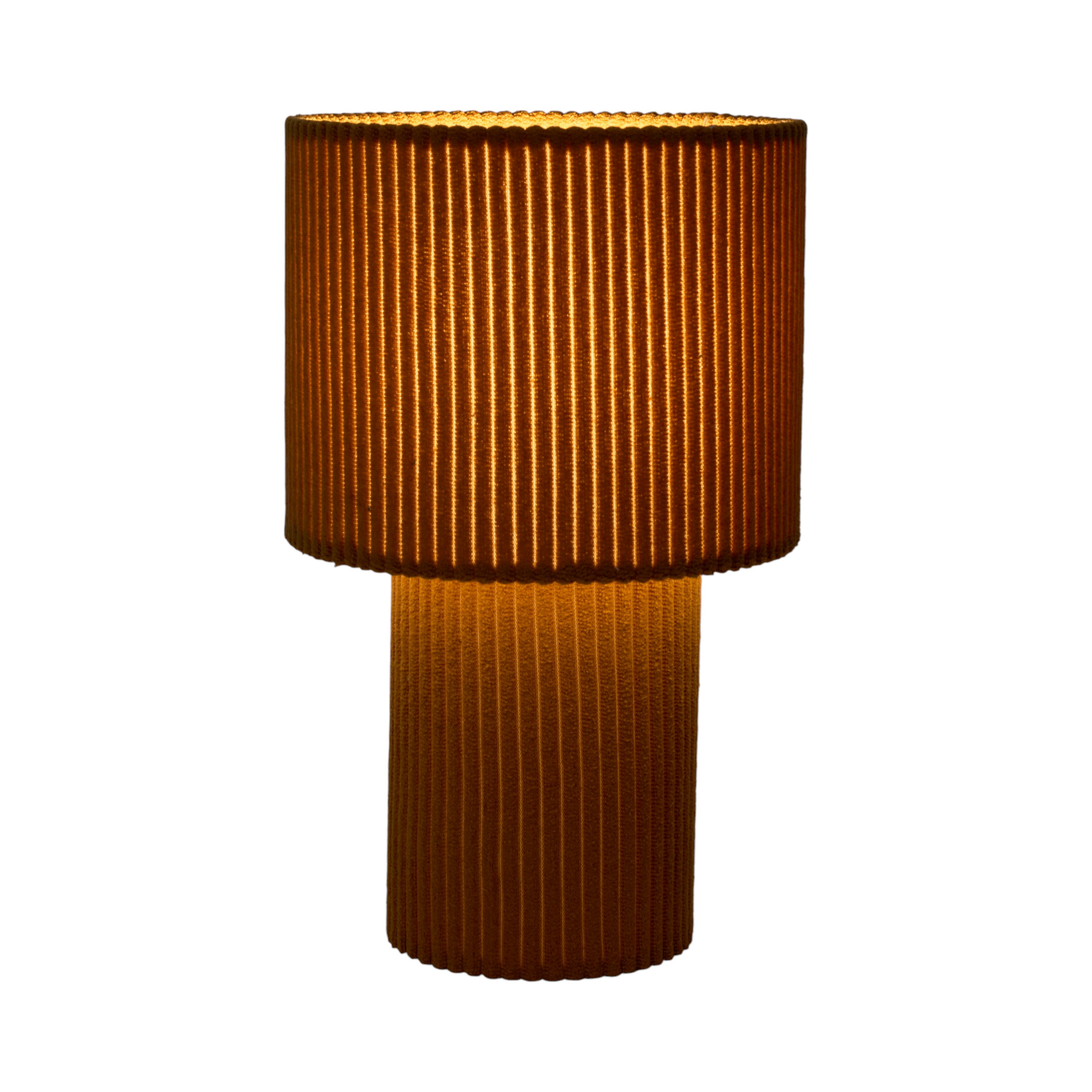LAMPE DE TABLE VELOURS OCRE