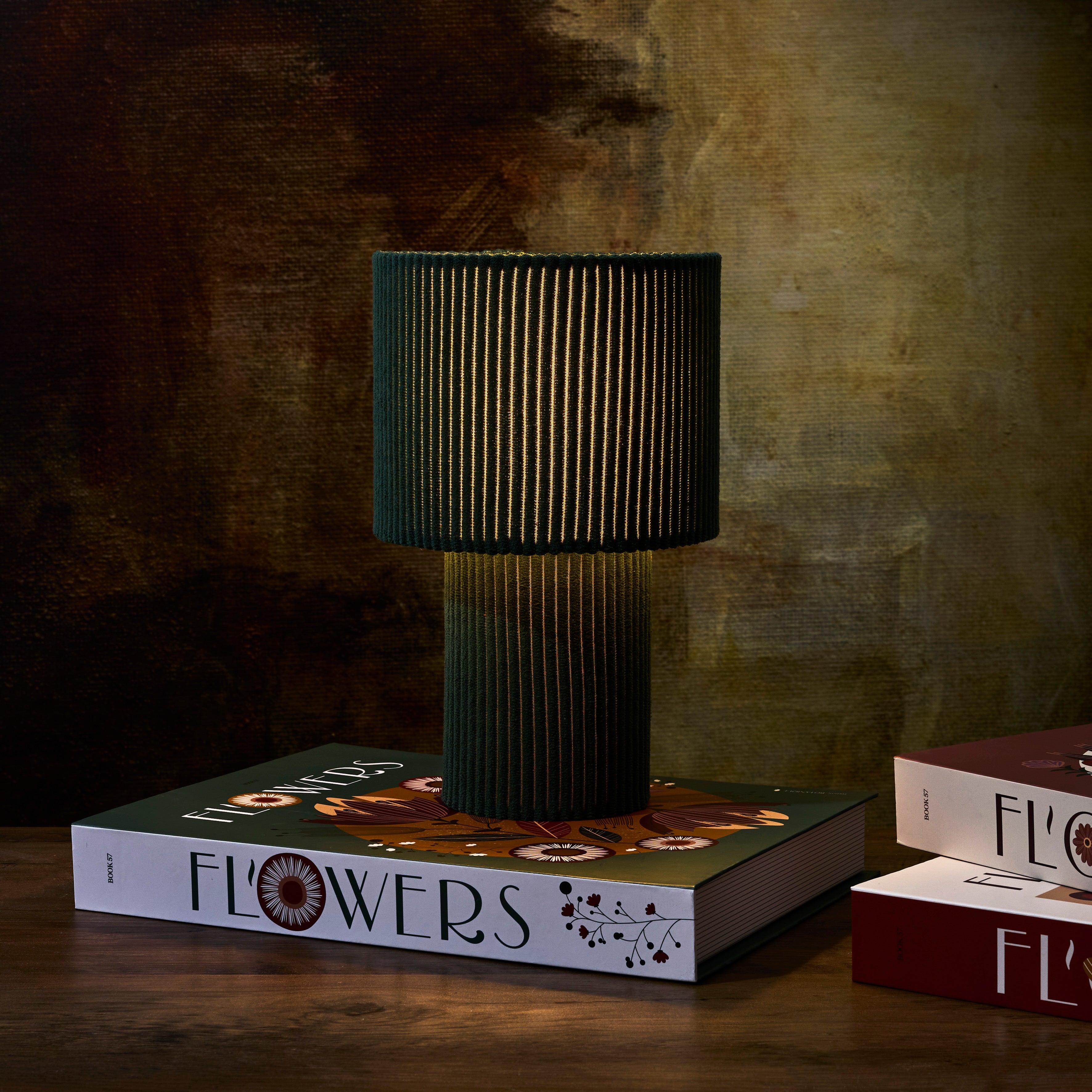 LAMPE DE TABLE VELOURS VERT