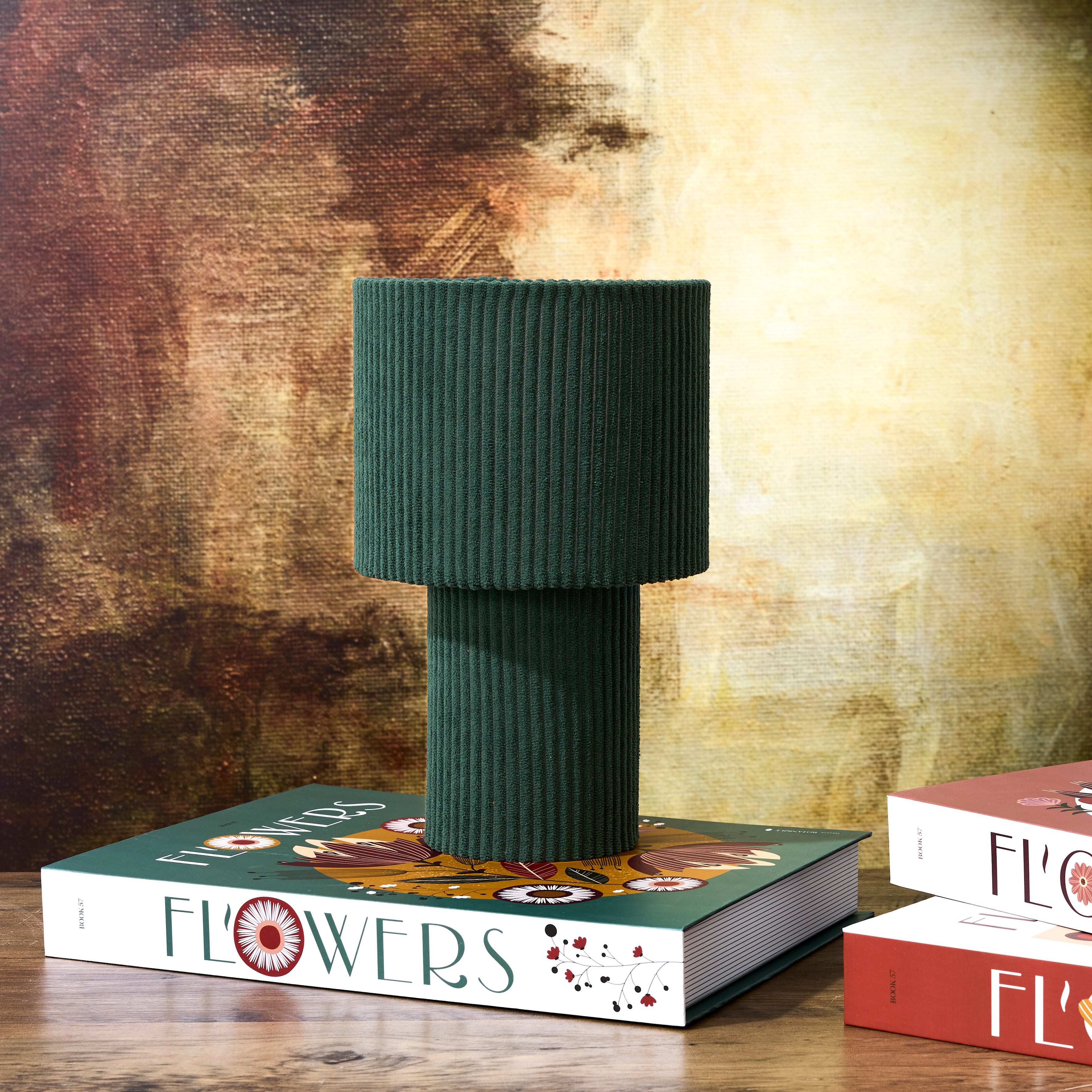 LAMPE DE TABLE VELOURS VERT