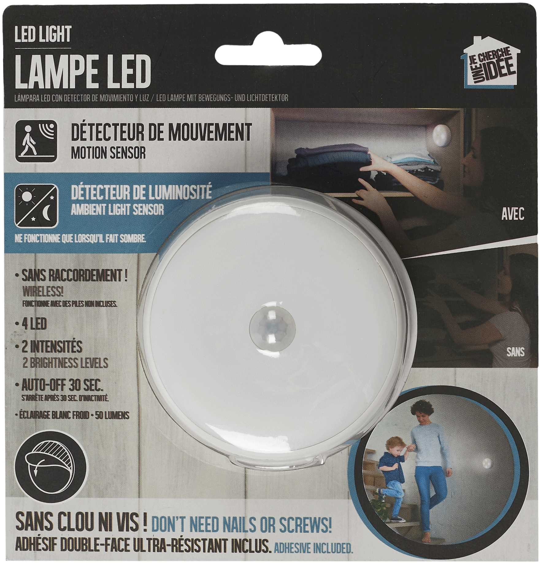 DETECTEUR LEDX4 MOUVEMENT 50 LUMENS