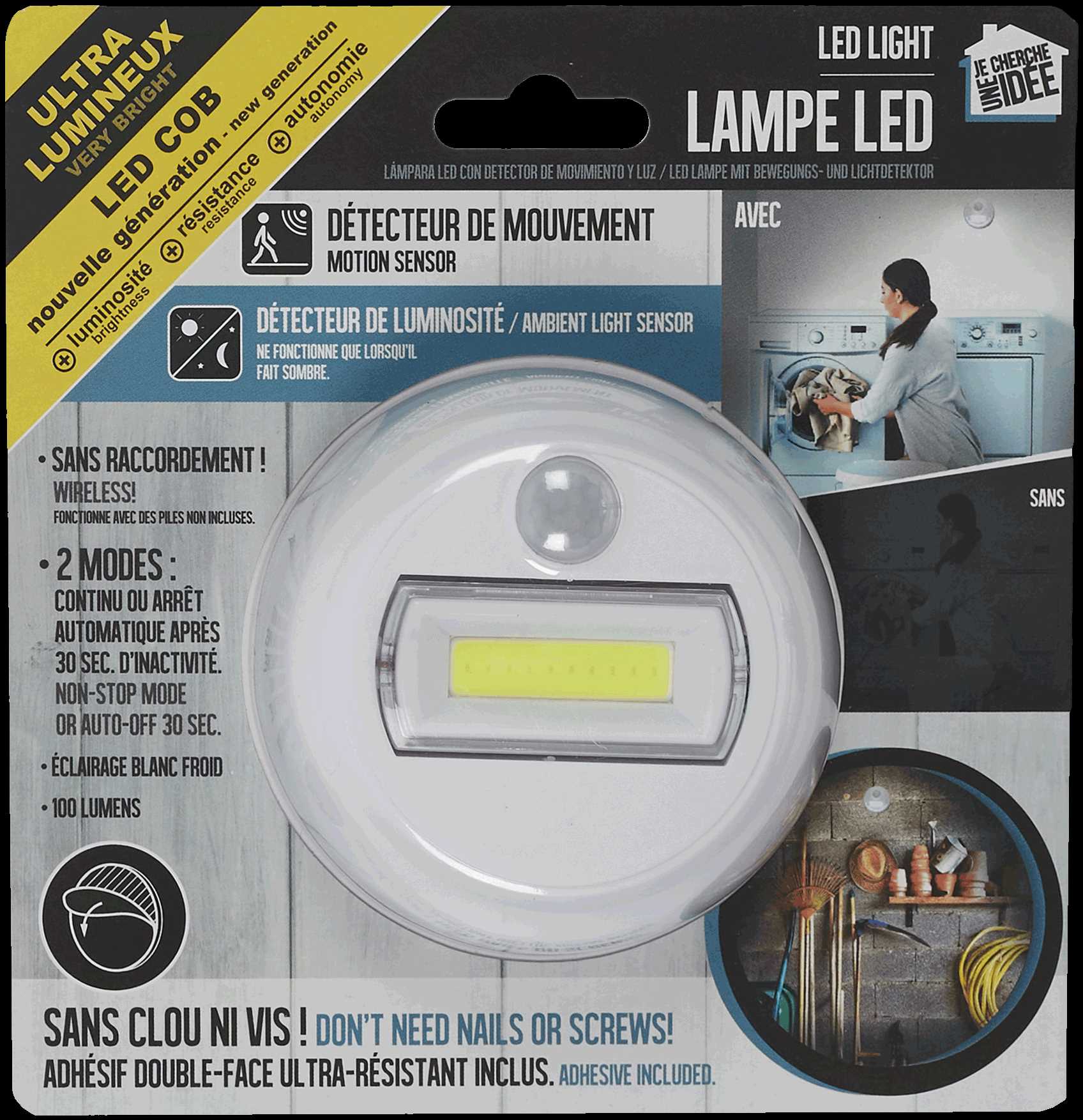 DETECTEUR COB MOUVEMENT 100 LUMENS