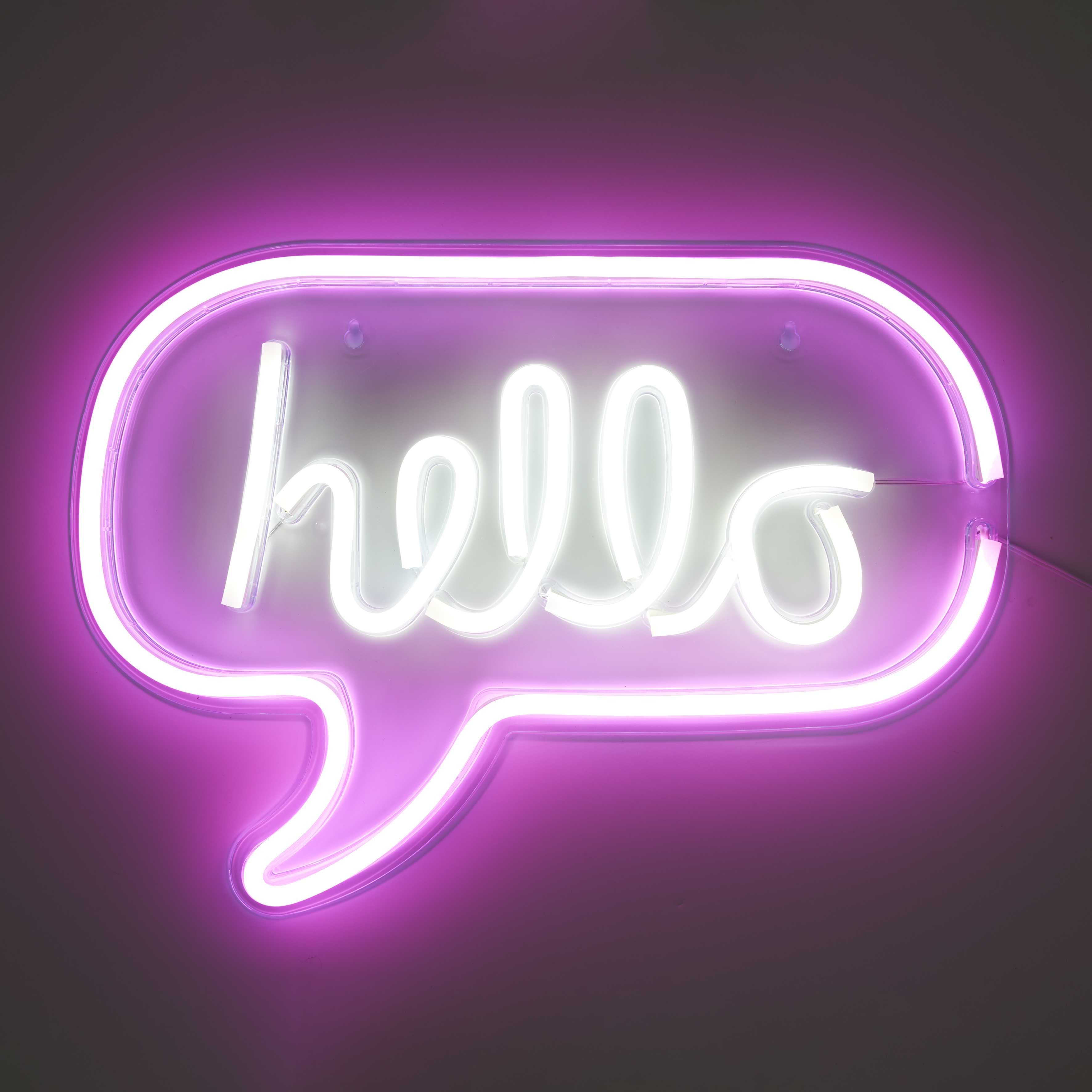 LAMPE LED EFFET NEON HELLO USB