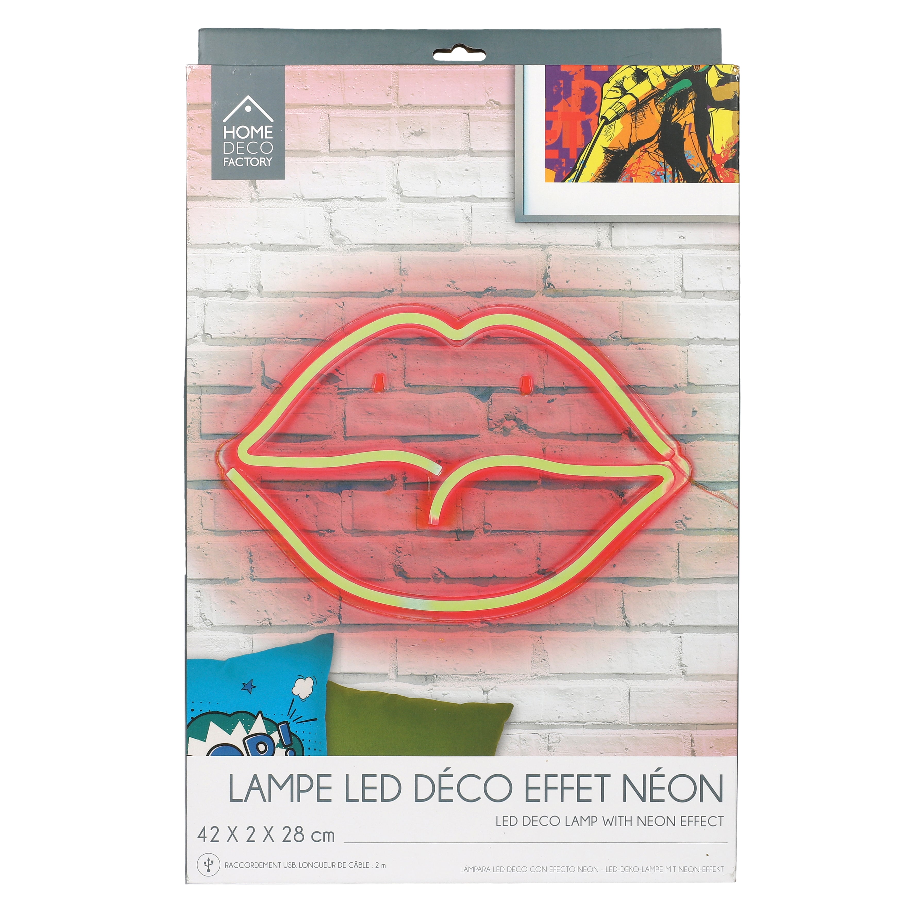 LAMPE LED EFFET NEON BOUCHE USB