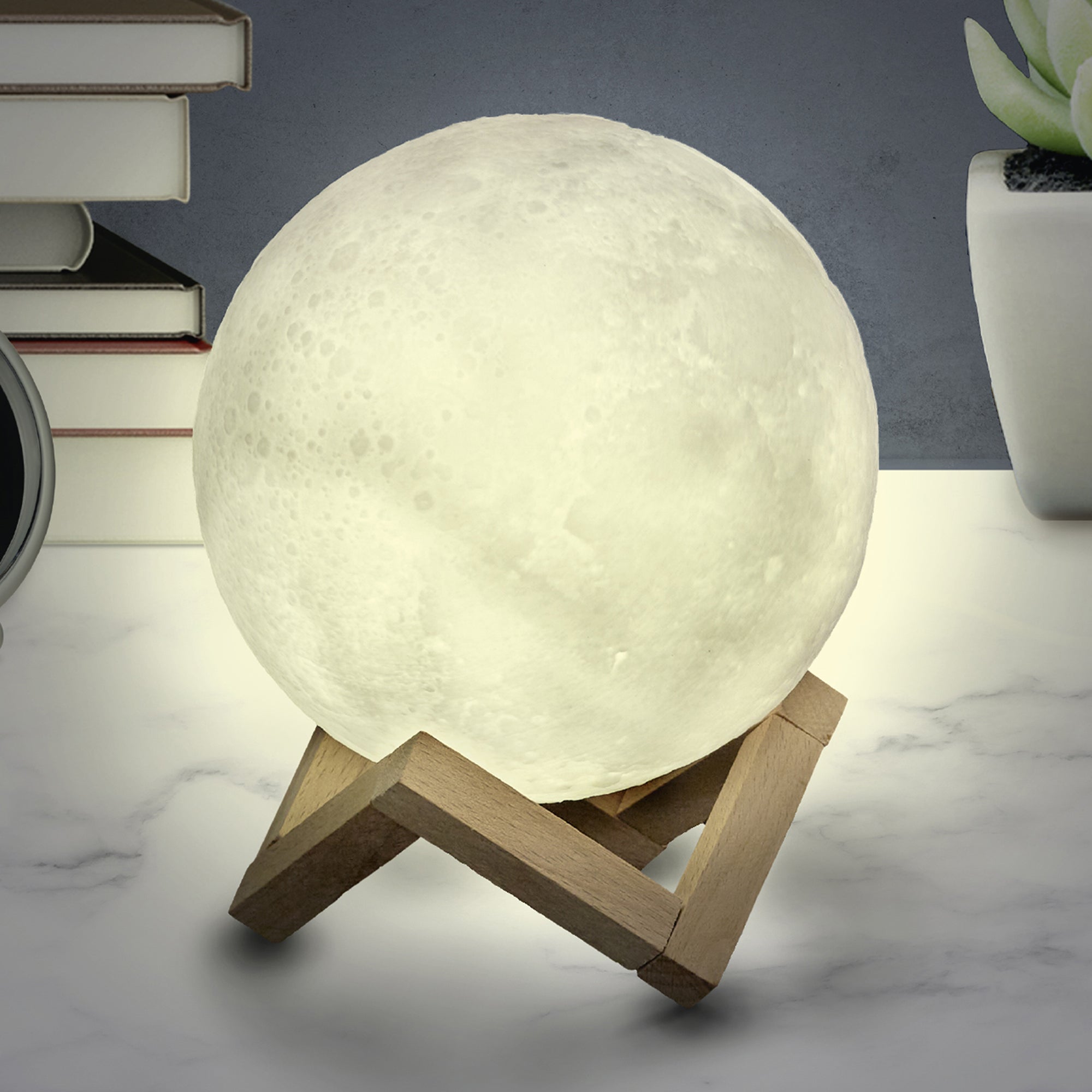 LAMPE TACTILE LUNE RONDE 3D D15CM