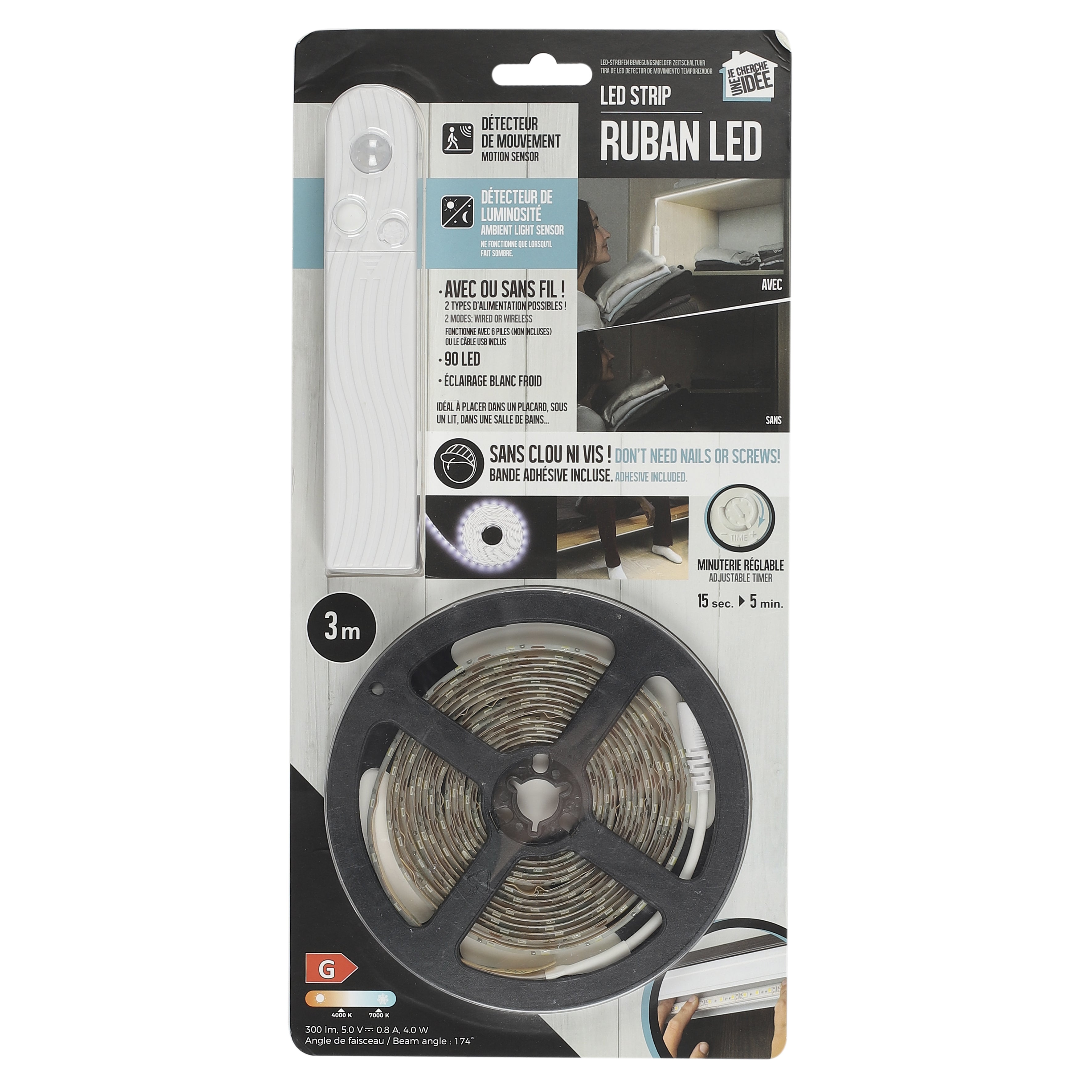 RUBAN LED 3M DETECTEUR MOUVEMENT