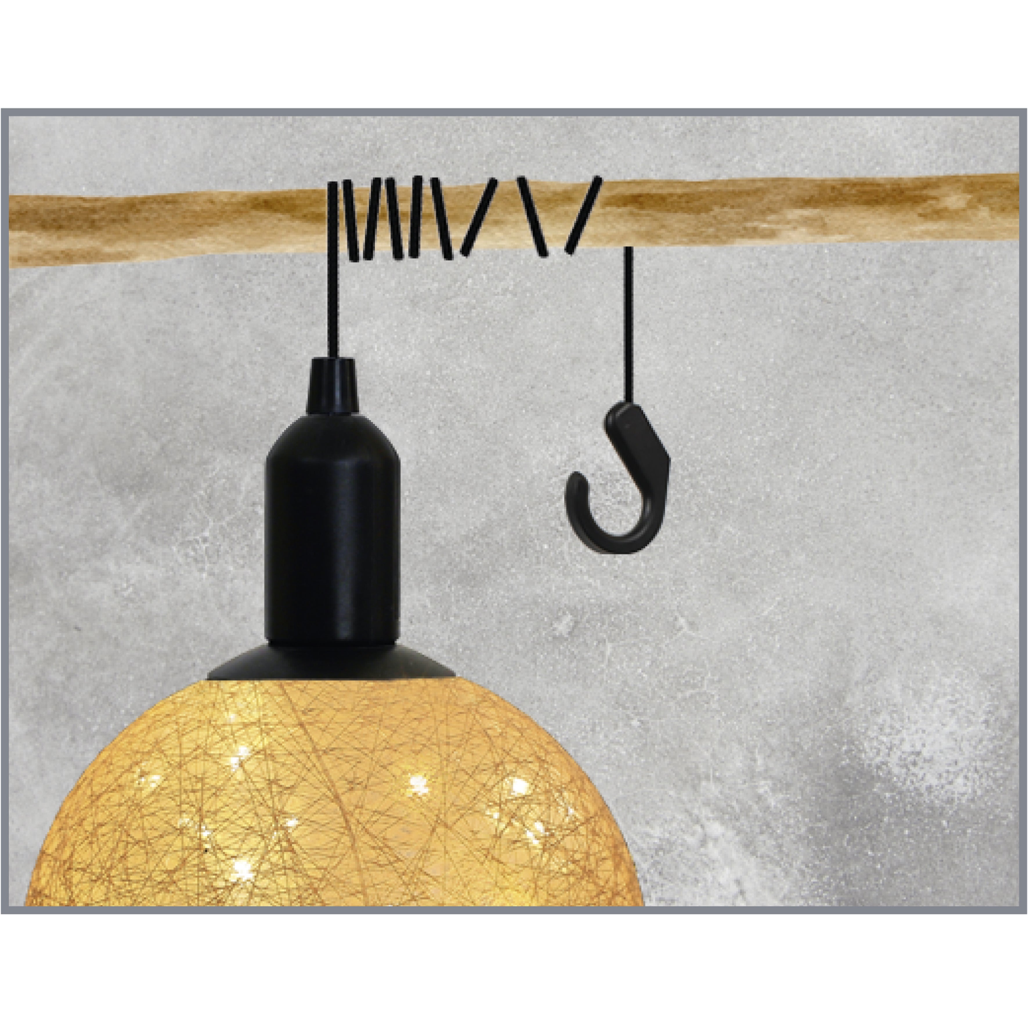BOULE DECO LUMINEUSE A SUSPENDRE DORE D20CM
