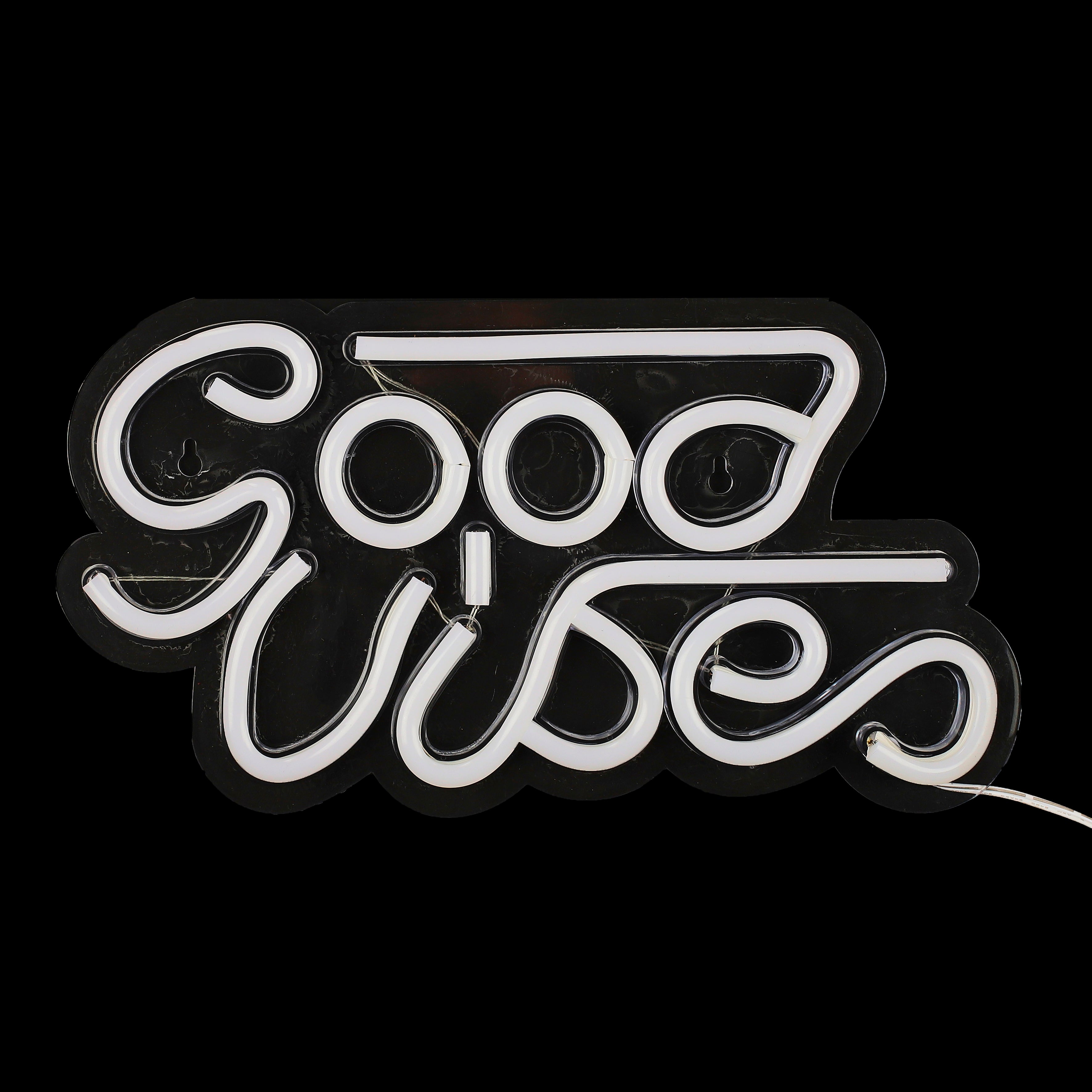 LAMPE LED EFFET NEON GOOD VIBES USB