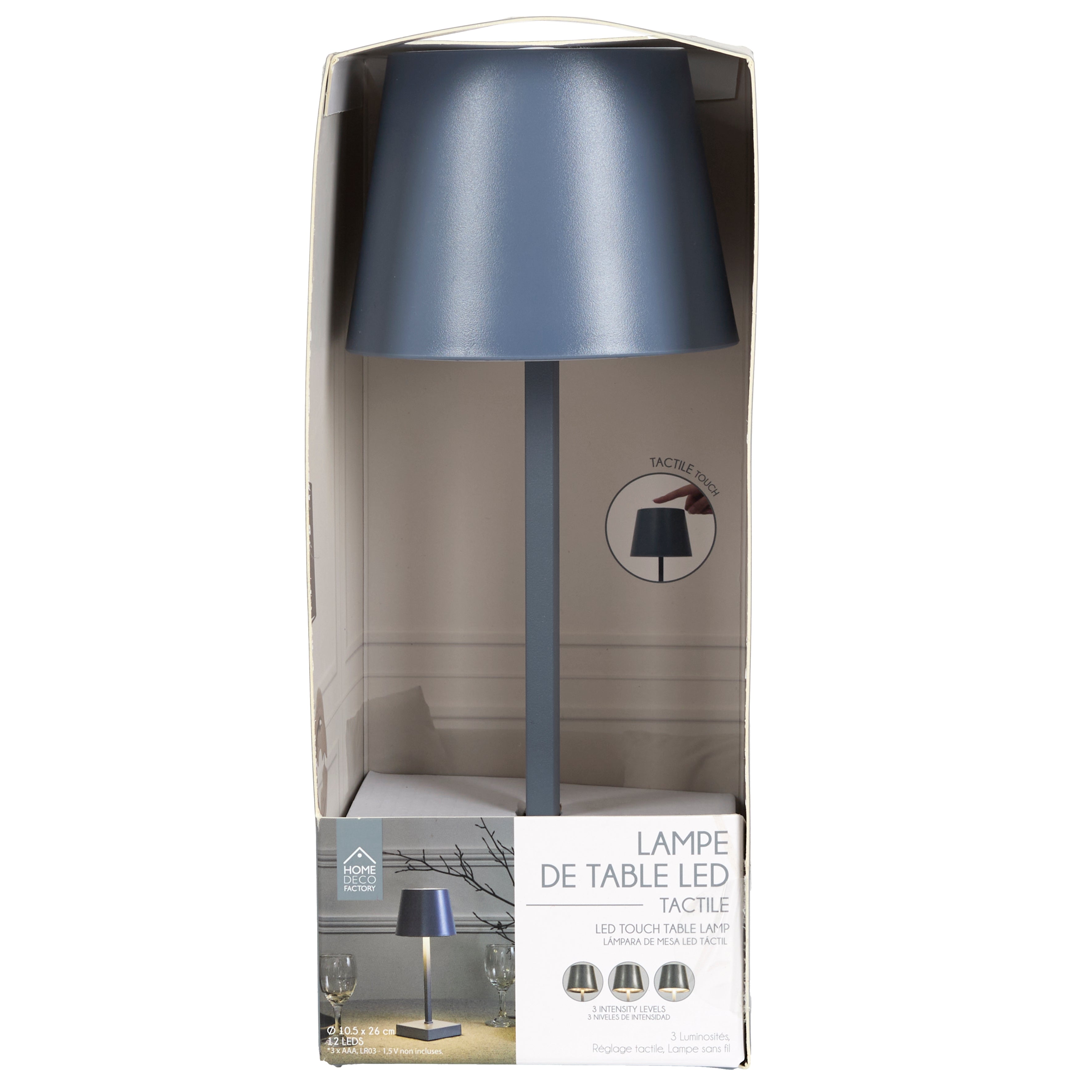 LAMPE LED DE TABLE TACTILE GRIS
