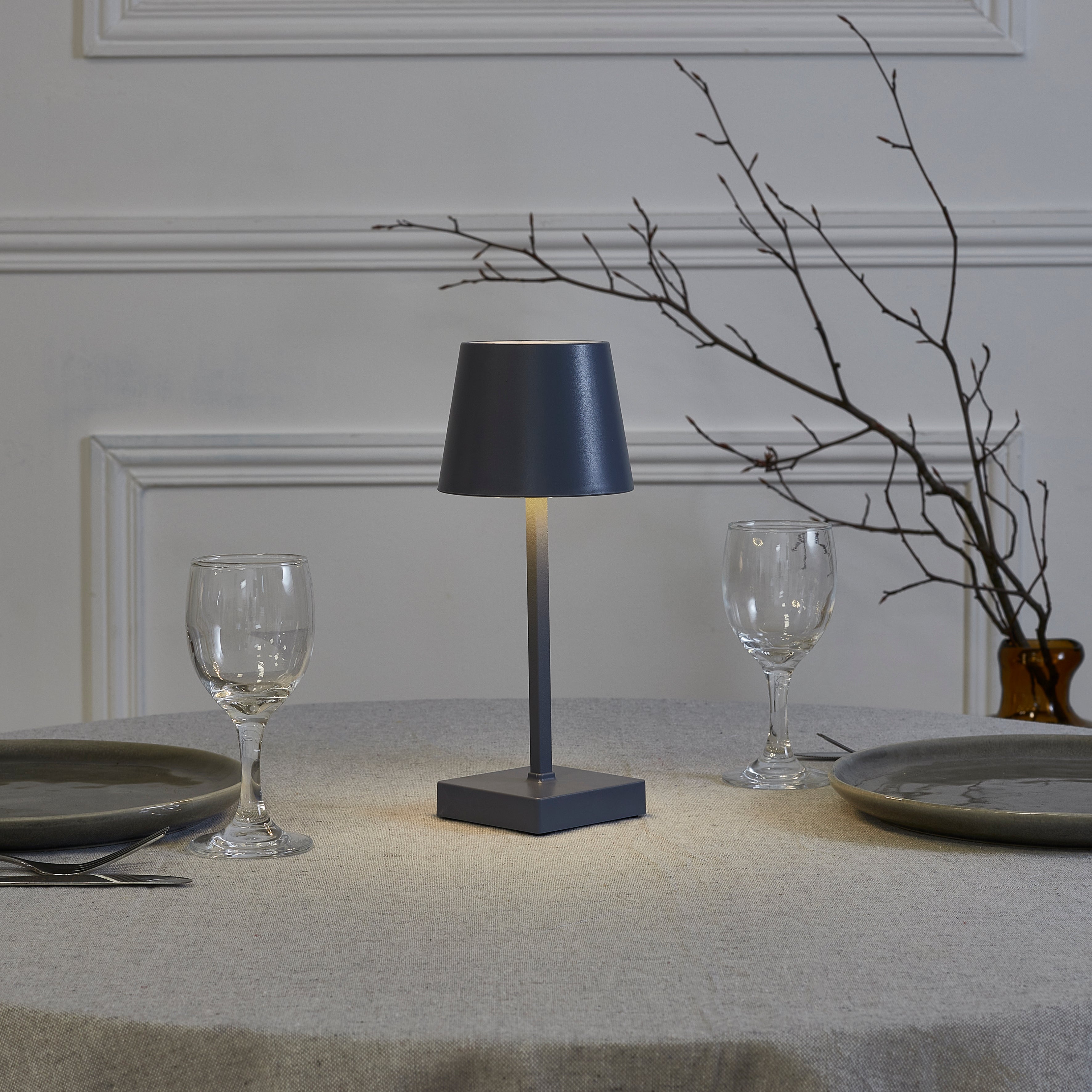LAMPE LED DE TABLE TACTILE GRIS